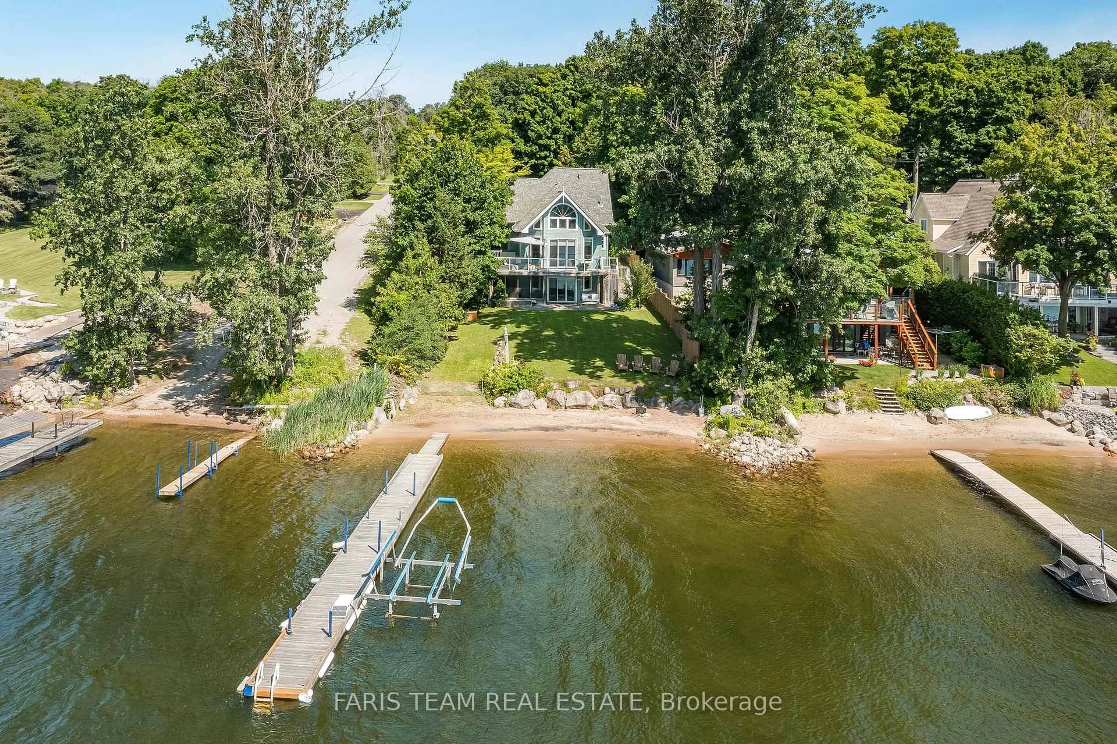 A pic from outside/outdoor area/front of a property/back of a property/a pic from drone, water/lake/river/ocean view for 281 Puddicombe Rd, Midland Ontario L4R 5G7