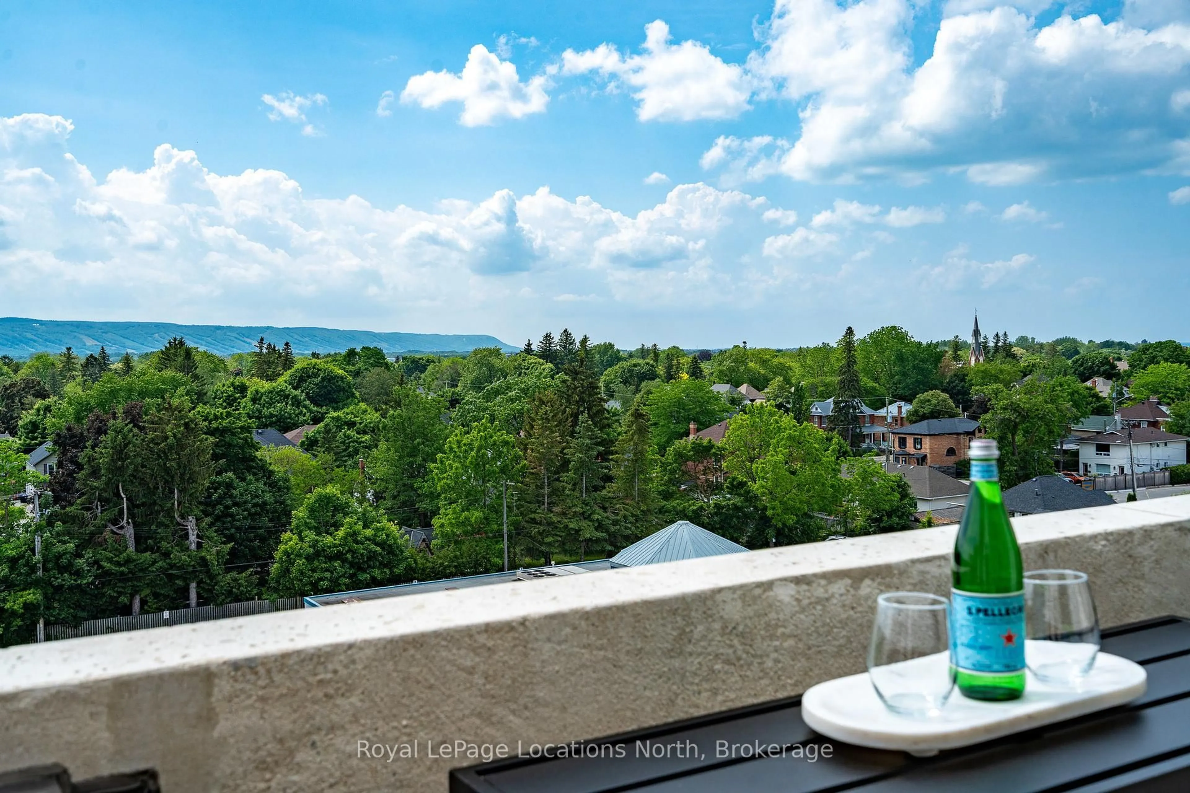 Balcony in the apartment, city buildings view from balcony for 1 Hume St #PH609, Collingwood Ontario L9Y 0X3