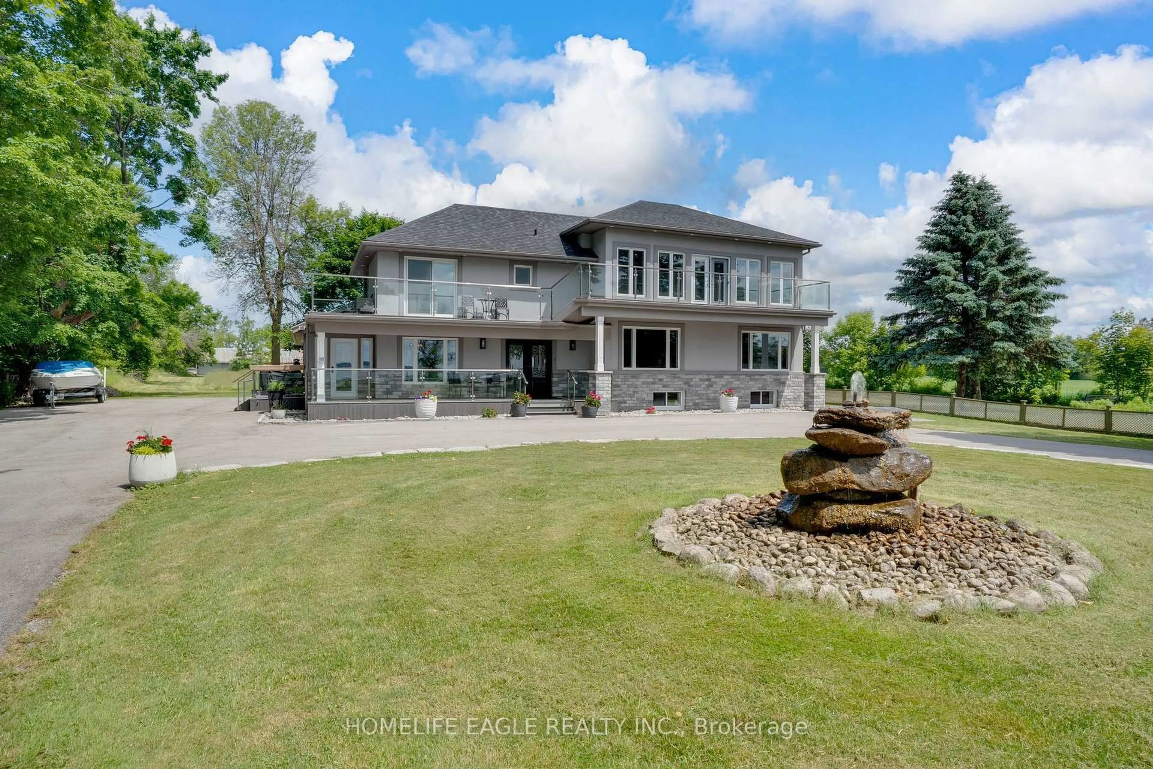 A pic from outside/outdoor area/front of a property/back of a property/a pic from drone, water/lake/river/ocean view for 1275 Ramara Road 47 Rd, Ramara Ontario L0K 1B0