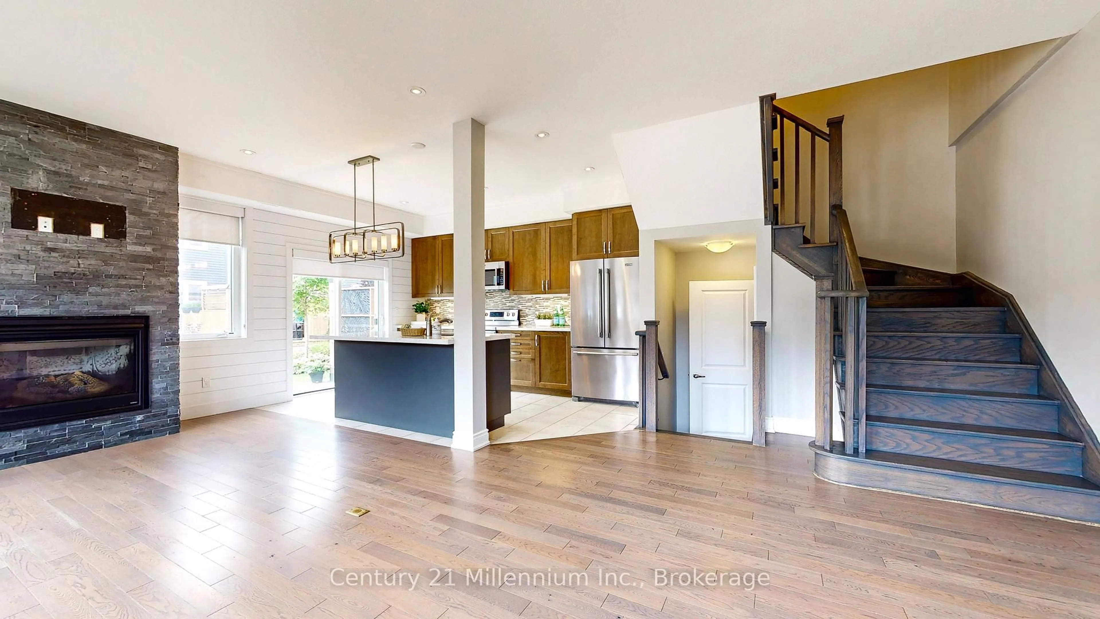 Open concept kitchen, wood/laminate floor for 2 Lett Ave, Collingwood Ontario L9Y 0Z5