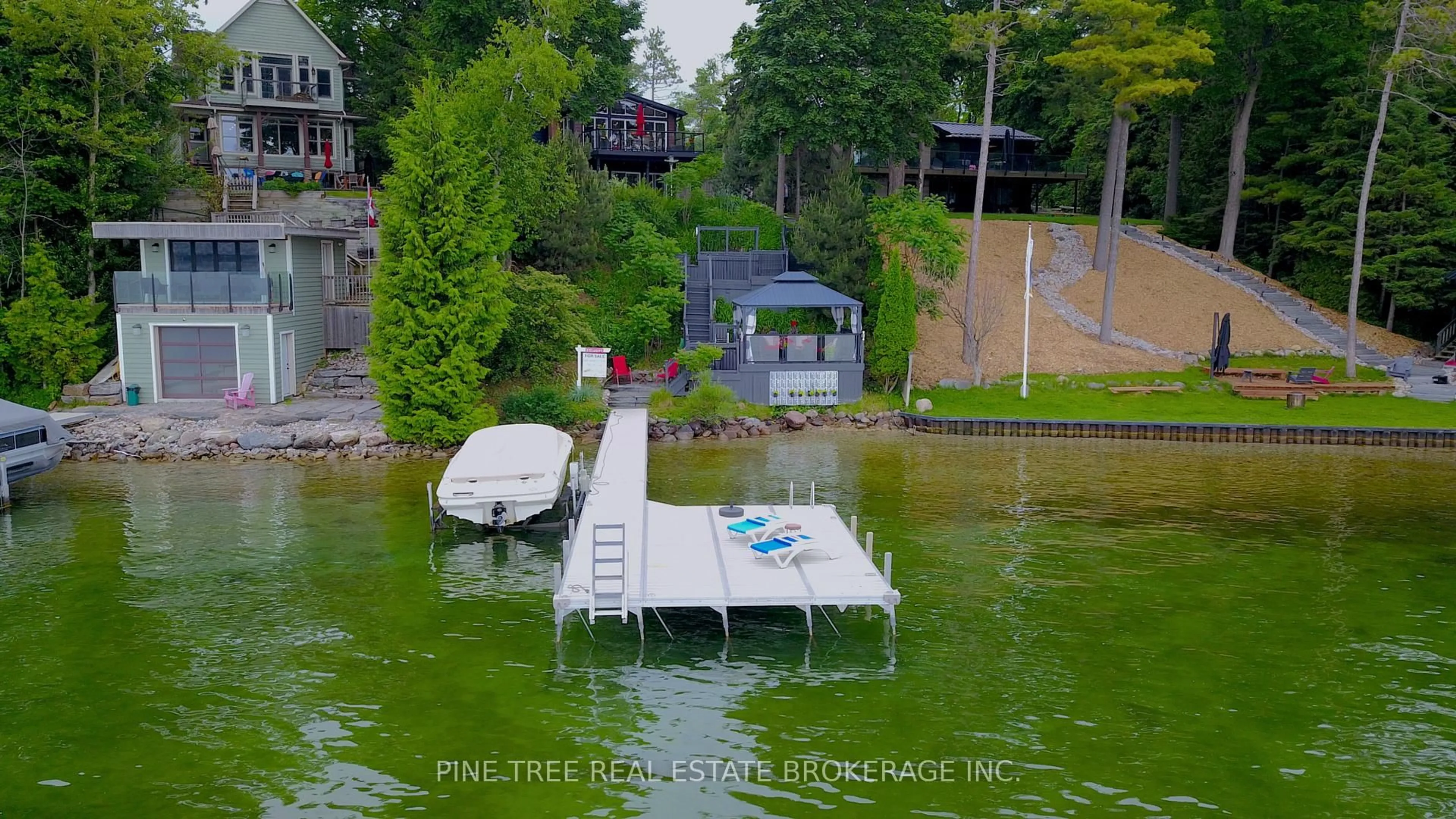 A pic from outside/outdoor area/front of a property/back of a property/a pic from drone, water/lake/river/ocean view for 65 Barrie Terr, Oro-Medonte Ontario L4M 1E8