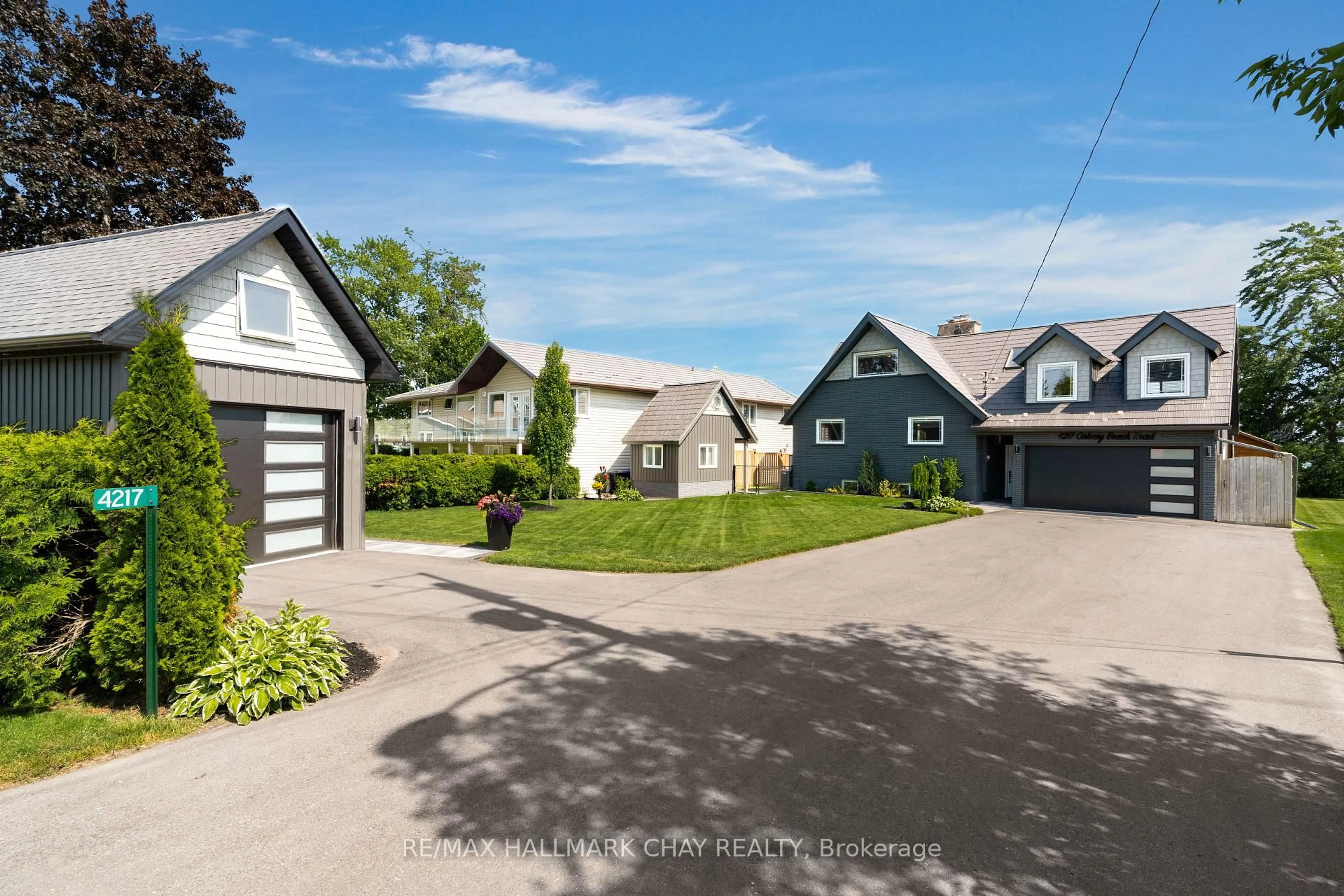 A pic from outside/outdoor area/front of a property/back of a property/a pic from drone, street for 4217 Orkney Beach Rd, Ramara Ontario L3V 0S1
