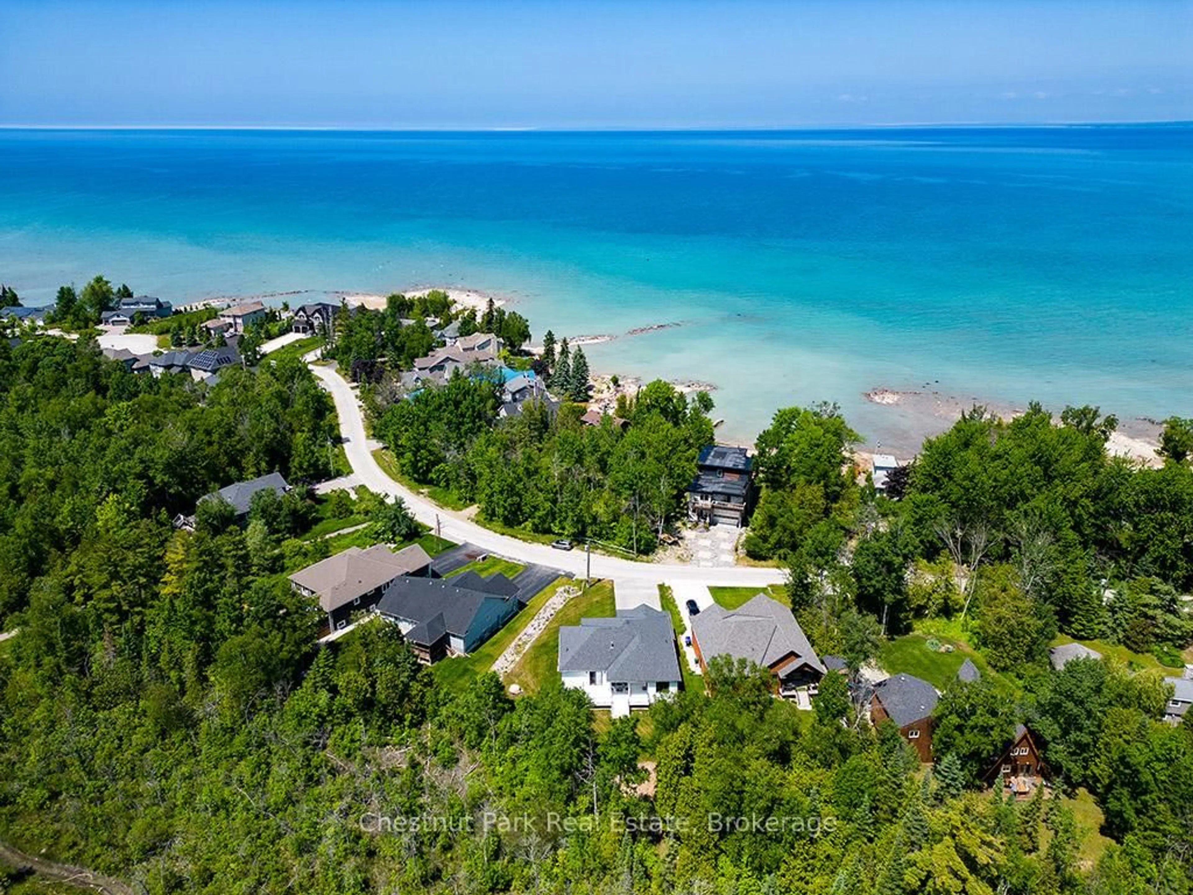 A pic from outside/outdoor area/front of a property/back of a property/a pic from drone, water/lake/river/ocean view for 2237 Shore Lane, Wasaga Beach Ontario L9Y 2X7