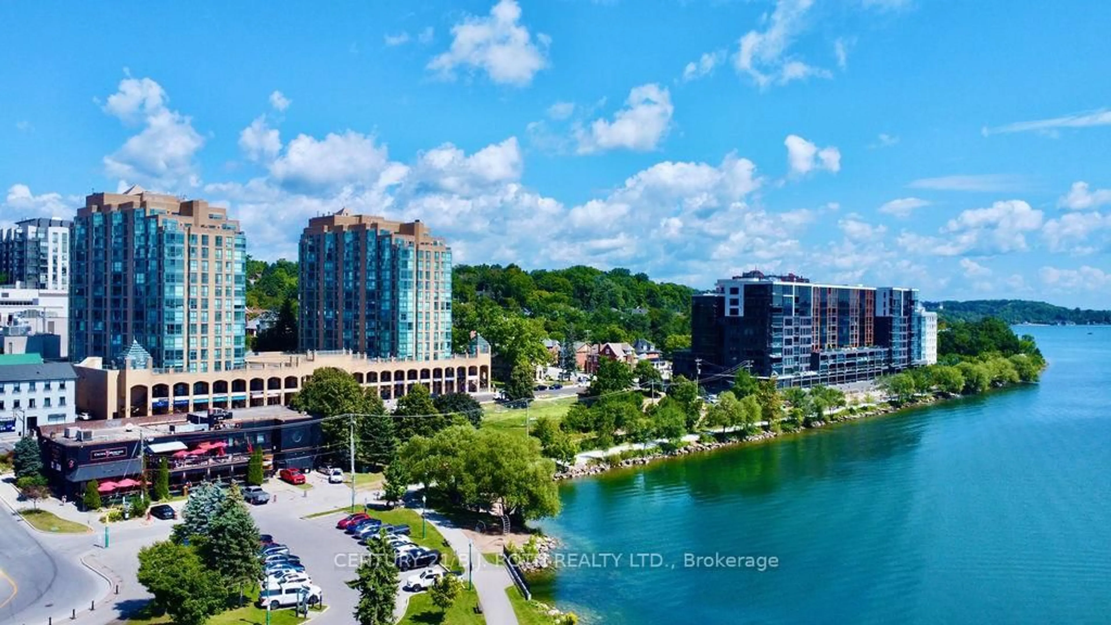 A pic from outside/outdoor area/front of a property/back of a property/a pic from drone, water/lake/river/ocean view for 150 Dunlop St #508, Barrie Ontario L4M 6H1