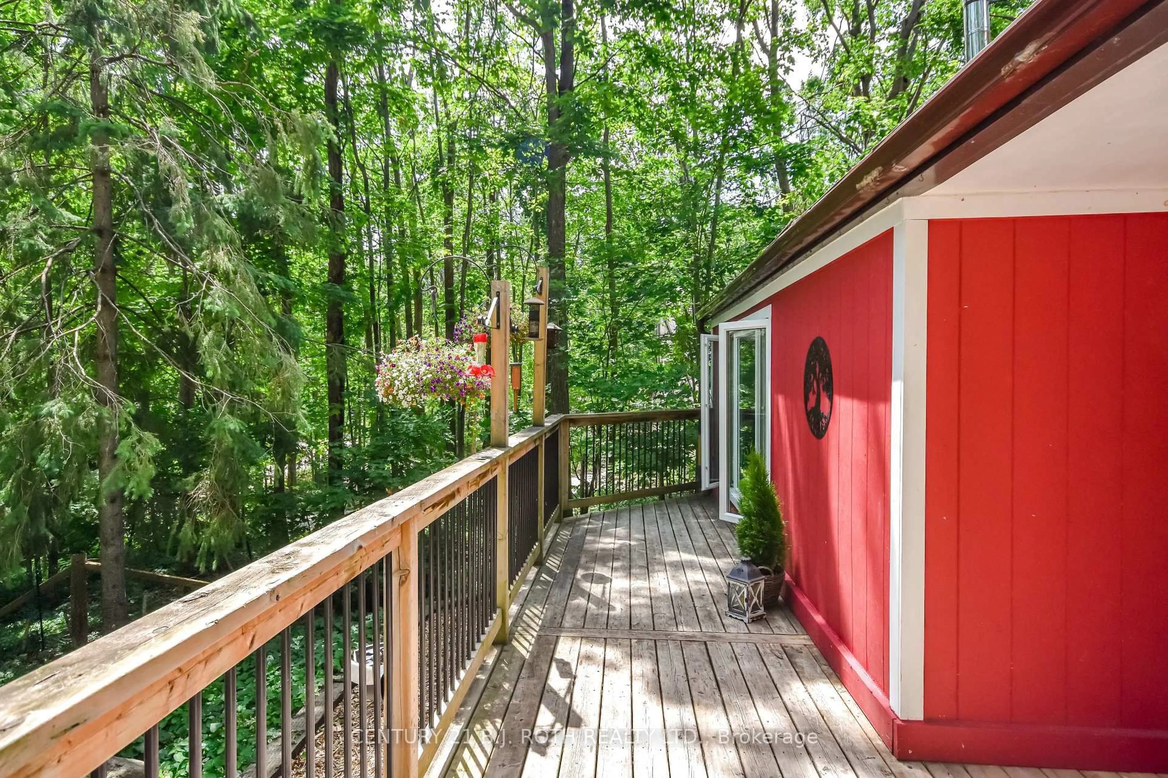 Patio, forest/trees view for 41 Huronwoods Dr, Oro-Medonte Ontario L0K 1E0