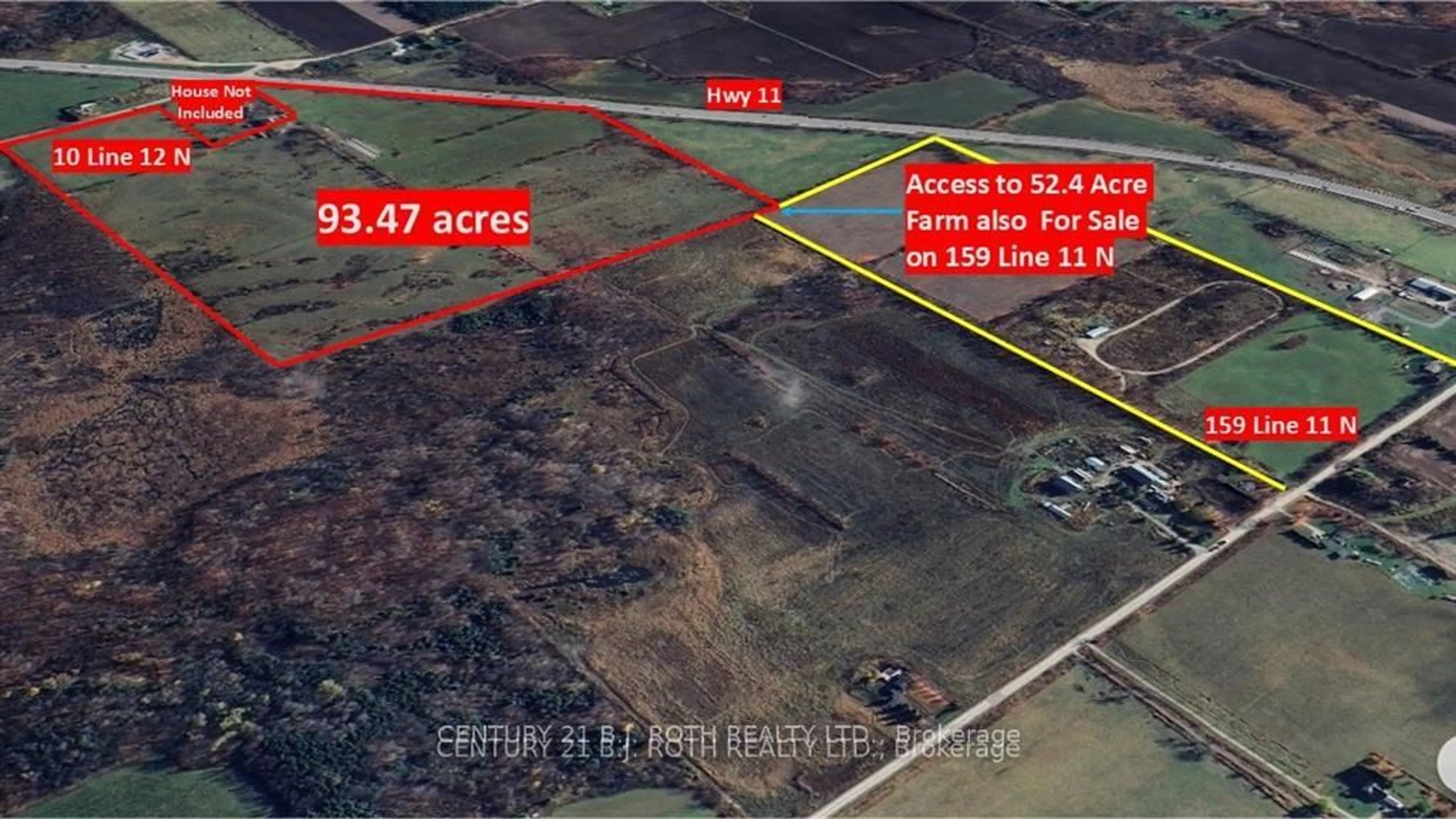 A pic from outside/outdoor area/front of a property/back of a property/a pic from drone, building for 10 12 Line, Oro-Medonte Ontario L0L 1T0