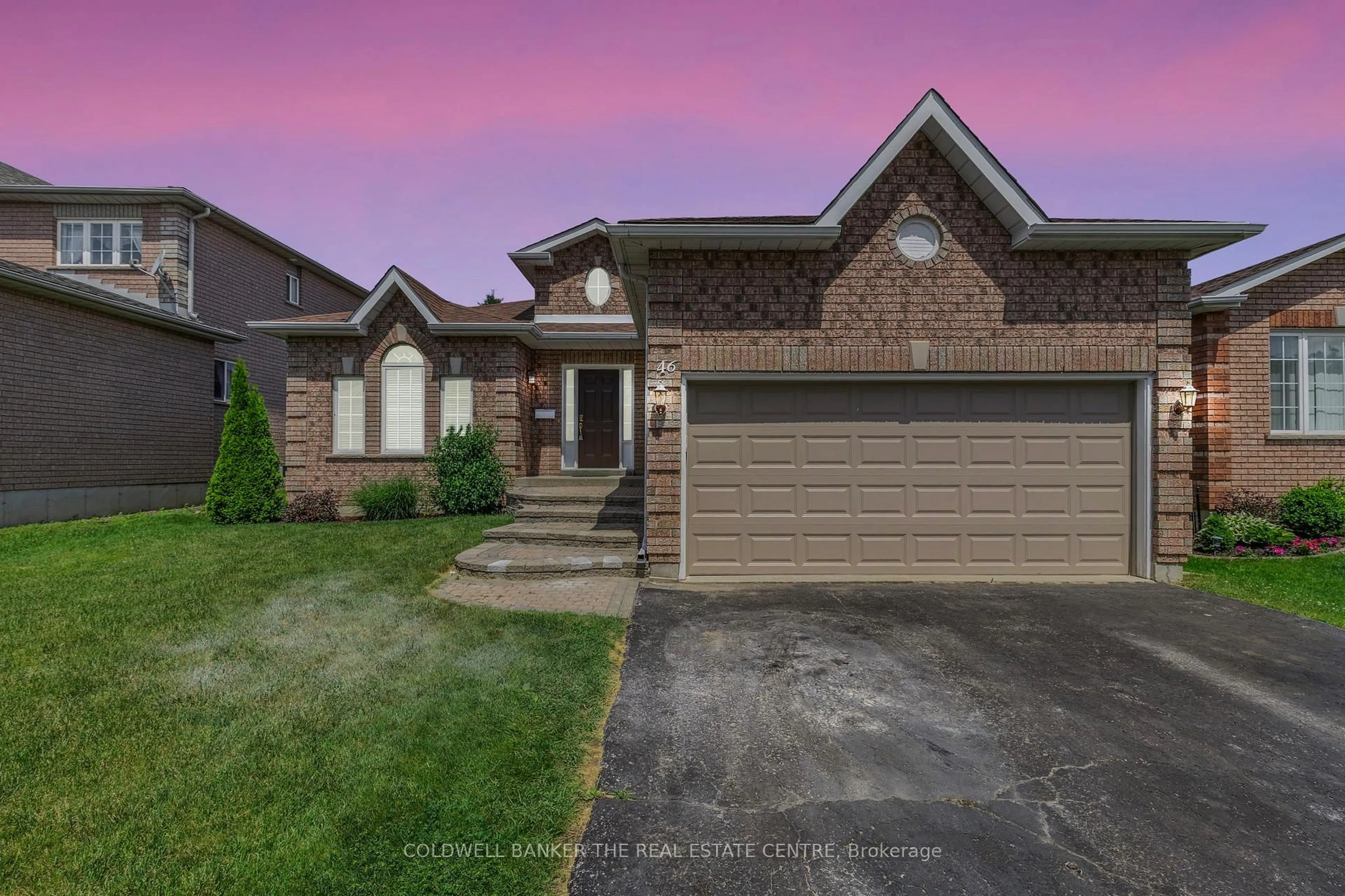 Home with brick exterior material, street for 46 Benson Dr, Barrie Ontario L4N 7Y1