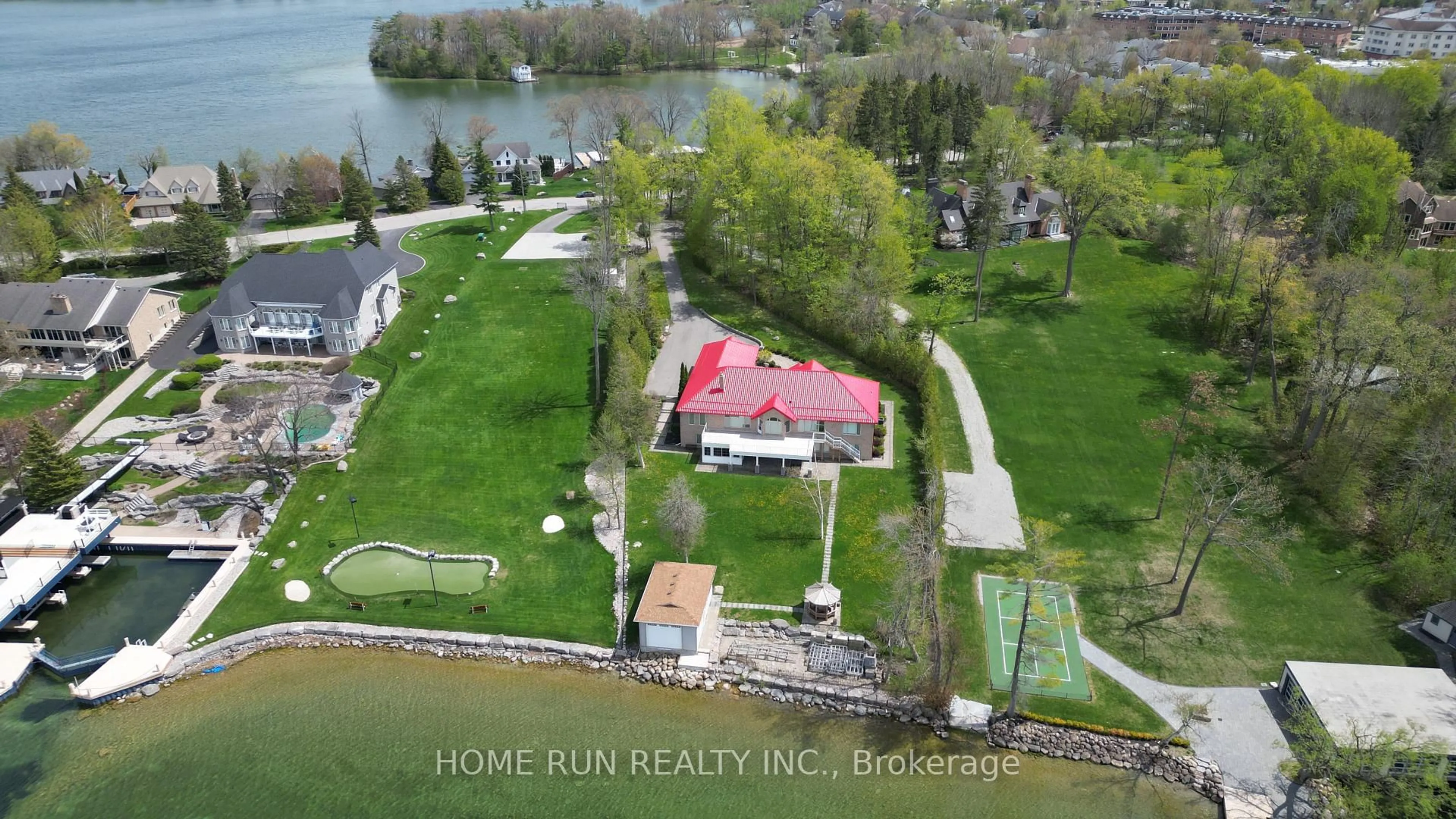 A pic from outside/outdoor area/front of a property/back of a property/a pic from drone, water/lake/river/ocean view for 354 Brewery Lane, Orillia Ontario L3V 7H8