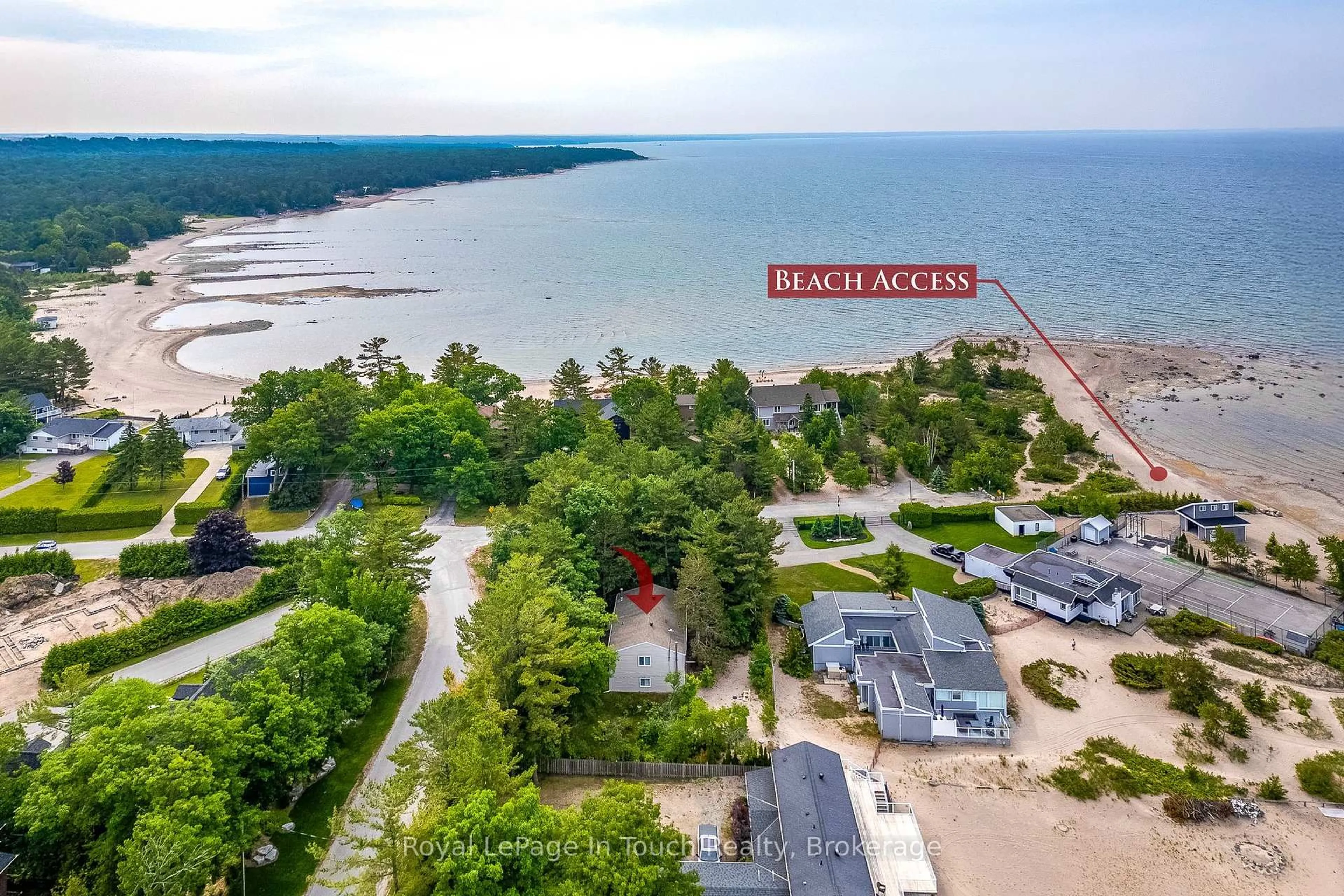 A pic from outside/outdoor area/front of a property/back of a property/a pic from drone, water/lake/river/ocean view for 1430 Tiny Beaches Rd, Tiny Ontario L9M 1R3