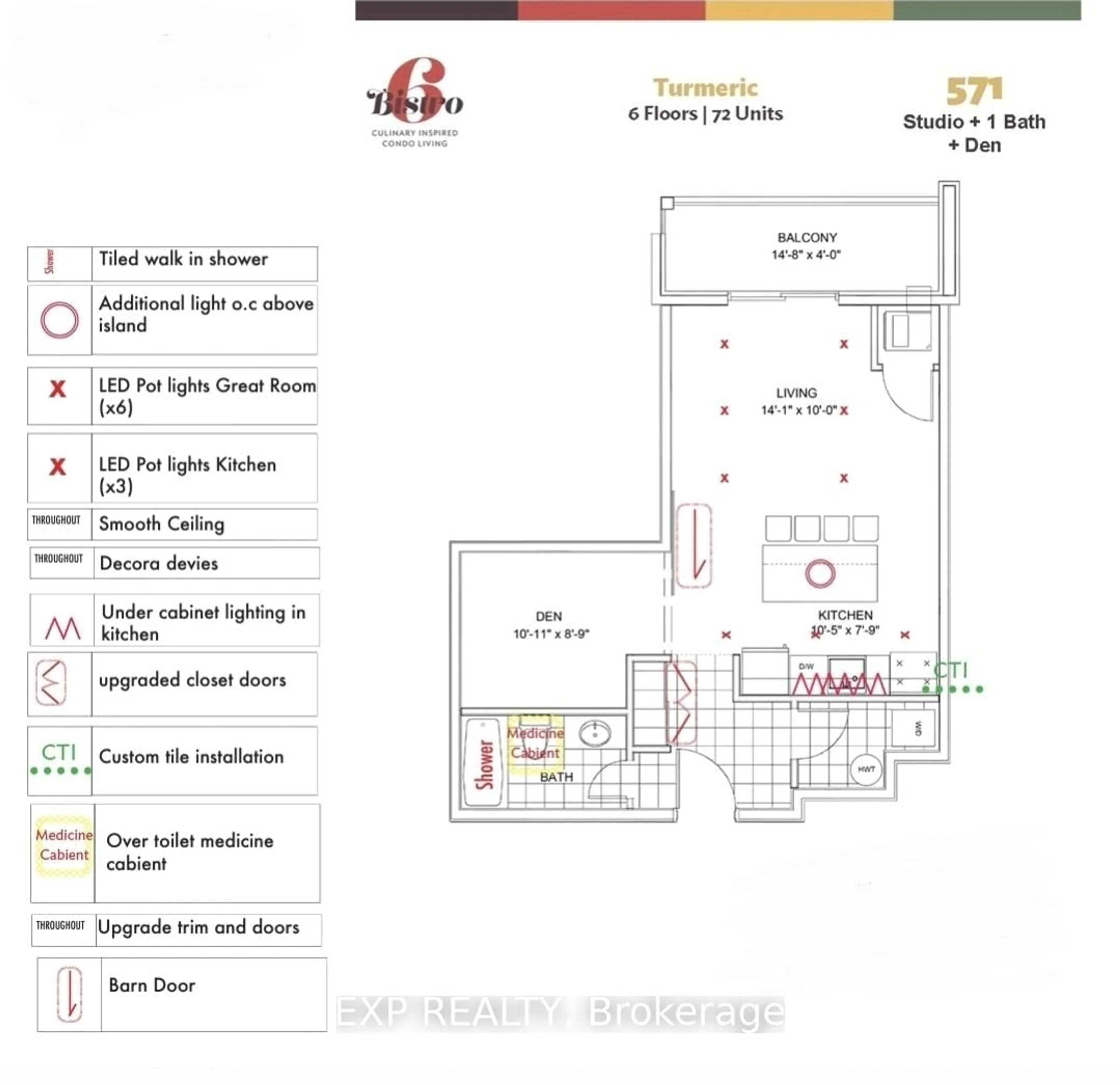 Floor plan for 8 Culinary Lane #410, Barrie Ontario L9J 0T2