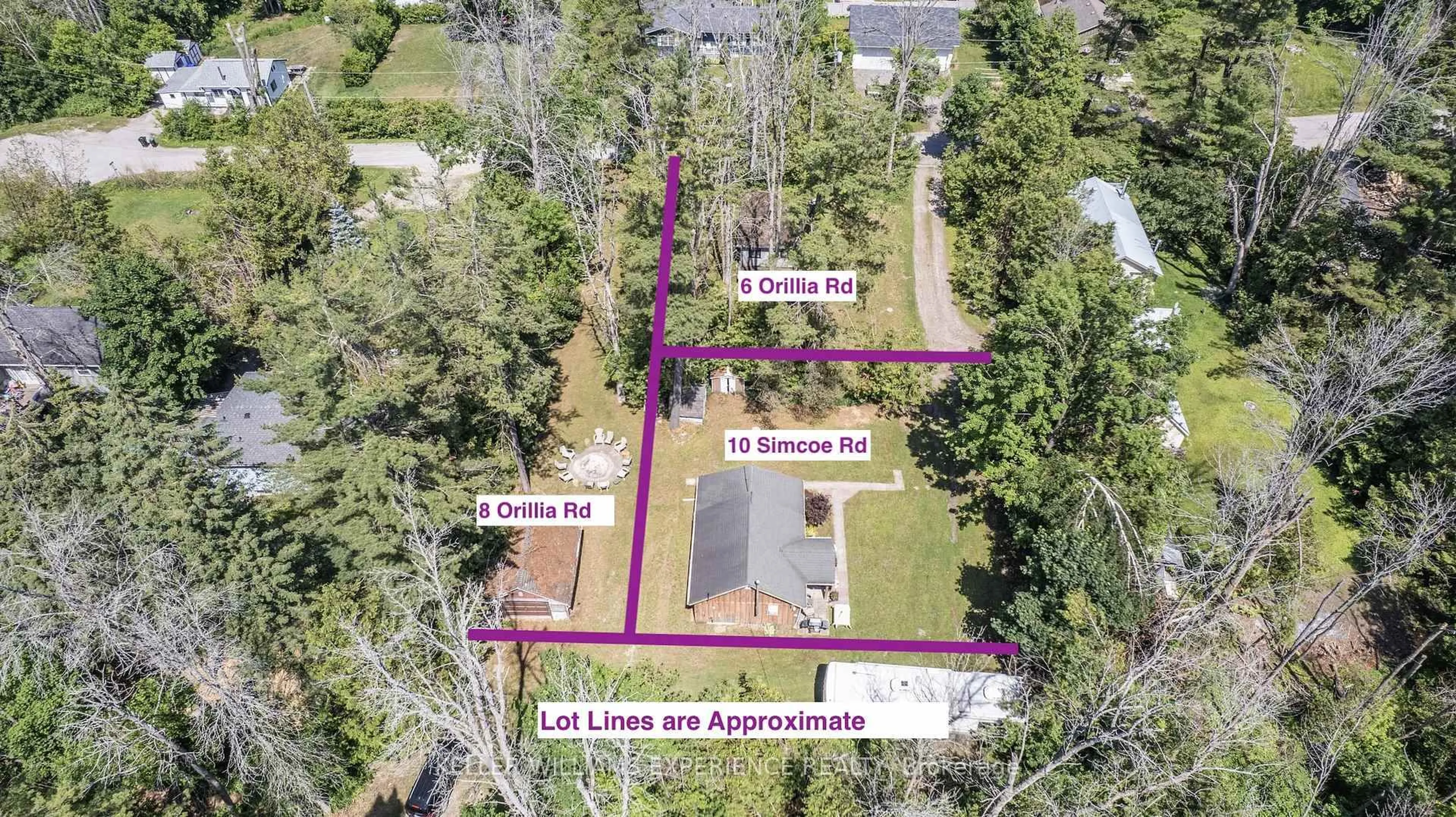 A pic from outside/outdoor area/front of a property/back of a property/a pic from drone, street for 10 Simcoe Rd, Oro-Medonte Ontario L0L 2E0