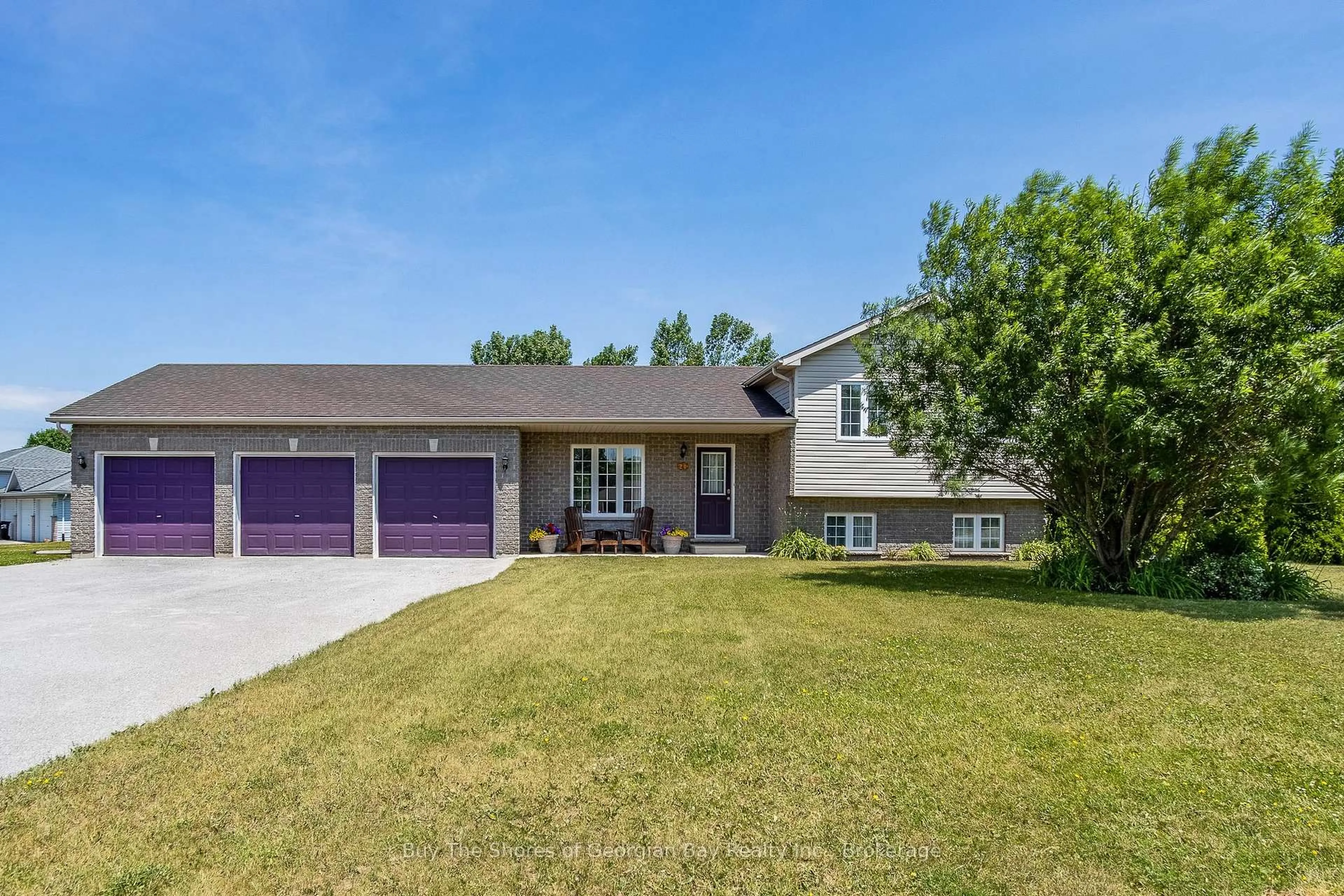 Home with vinyl exterior material, street for 24 Marl Creek Dr, Springwater Ontario L0L 2K0