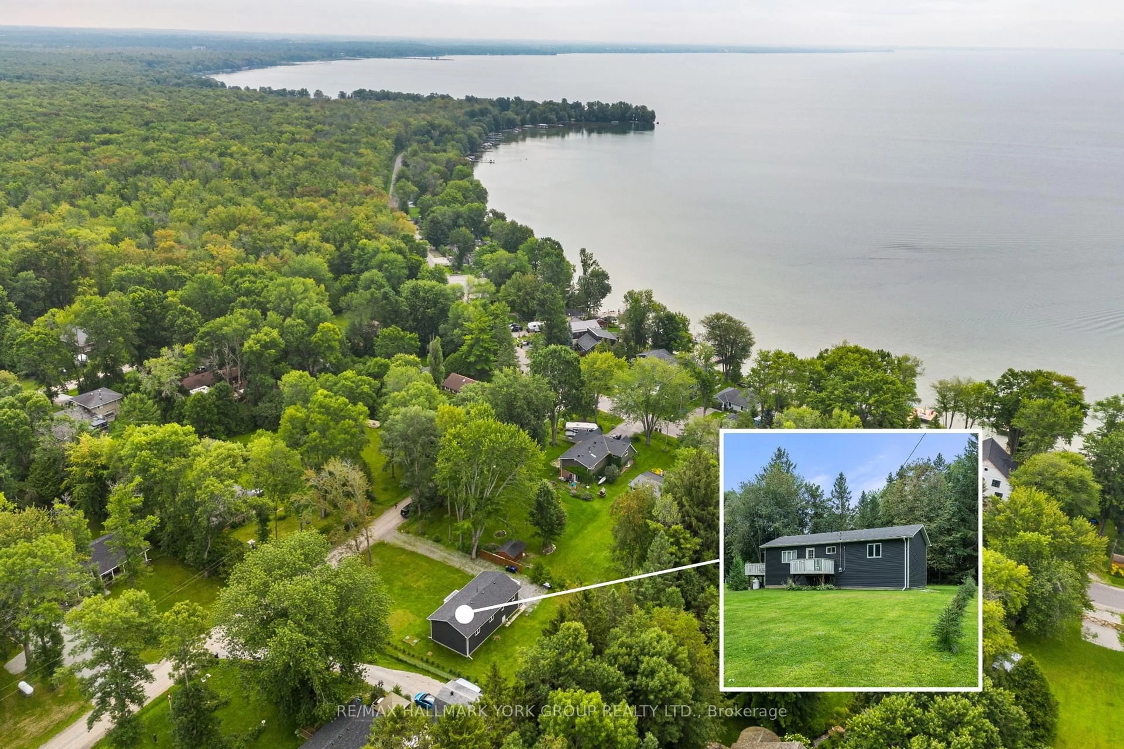 A pic from outside/outdoor area/front of a property/back of a property/a pic from drone, water/lake/river/ocean view for 3554 John St, Ramara Ontario L0K 1B0