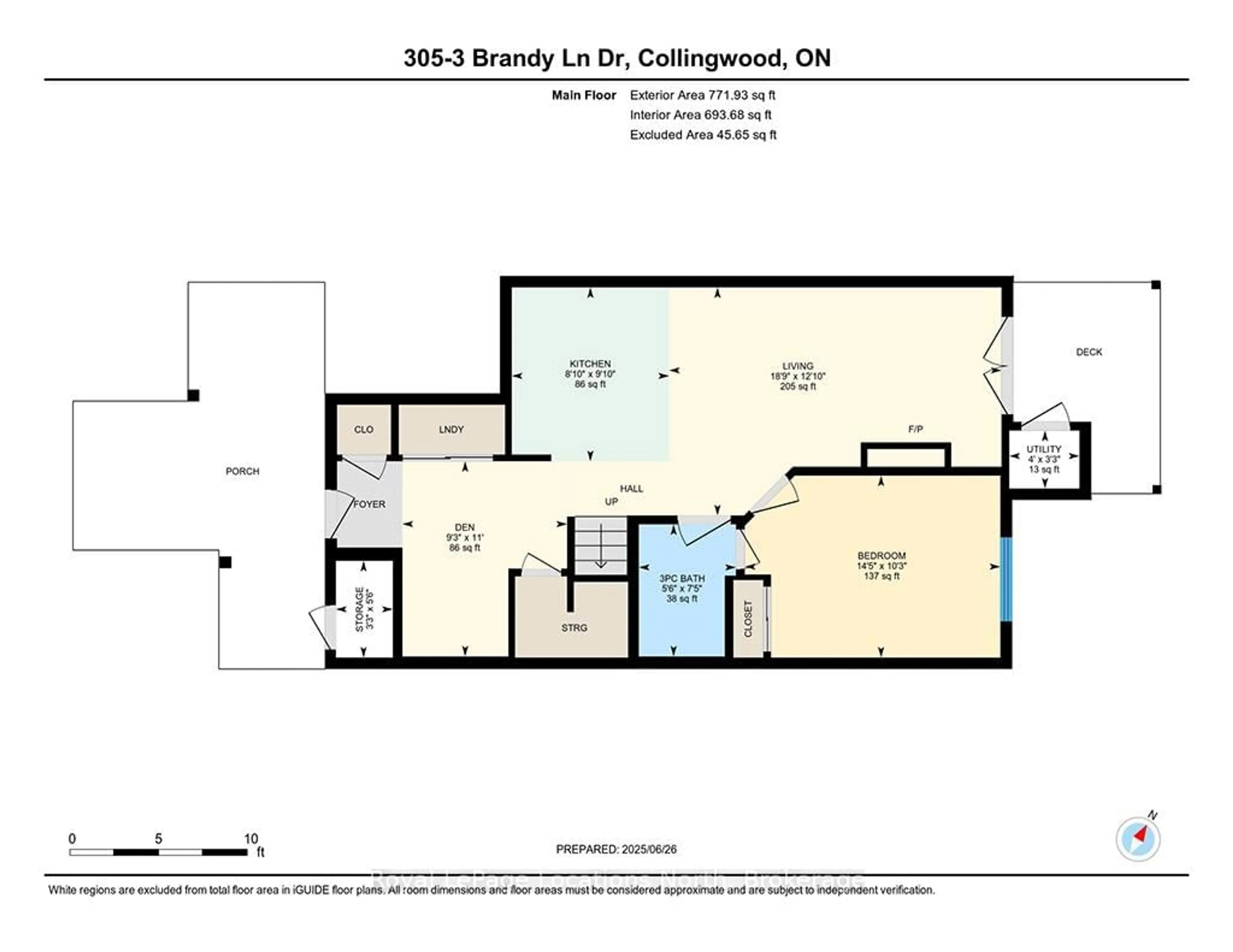Floor plan for 3 Brandy Lane Dr #305, Collingwood Ontario L9Y 0X4