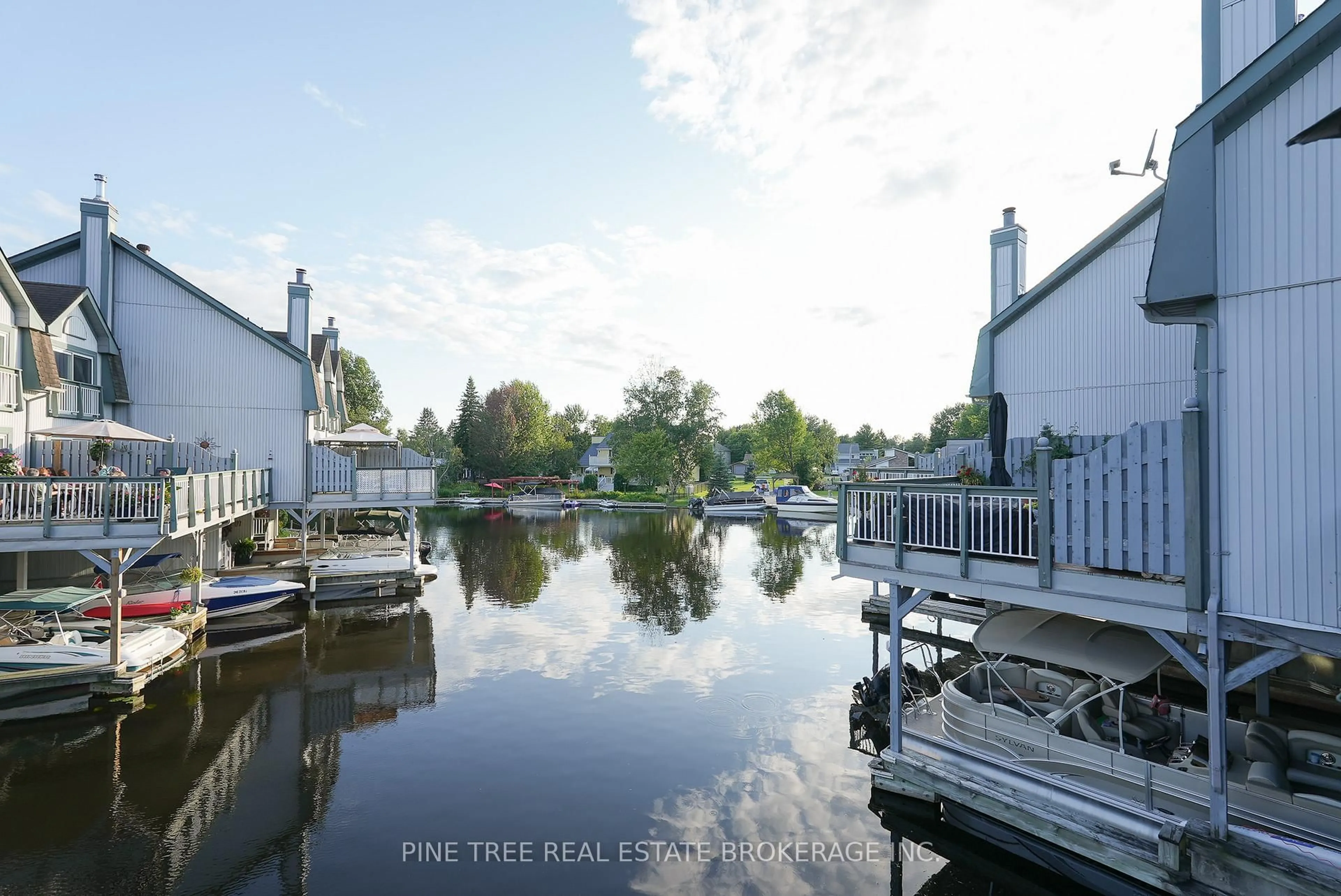 A pic from outside/outdoor area/front of a property/back of a property/a pic from drone, water/lake/river/ocean view for 30 Laguna Pkwy #11, Ramara Ontario L0K 1B0