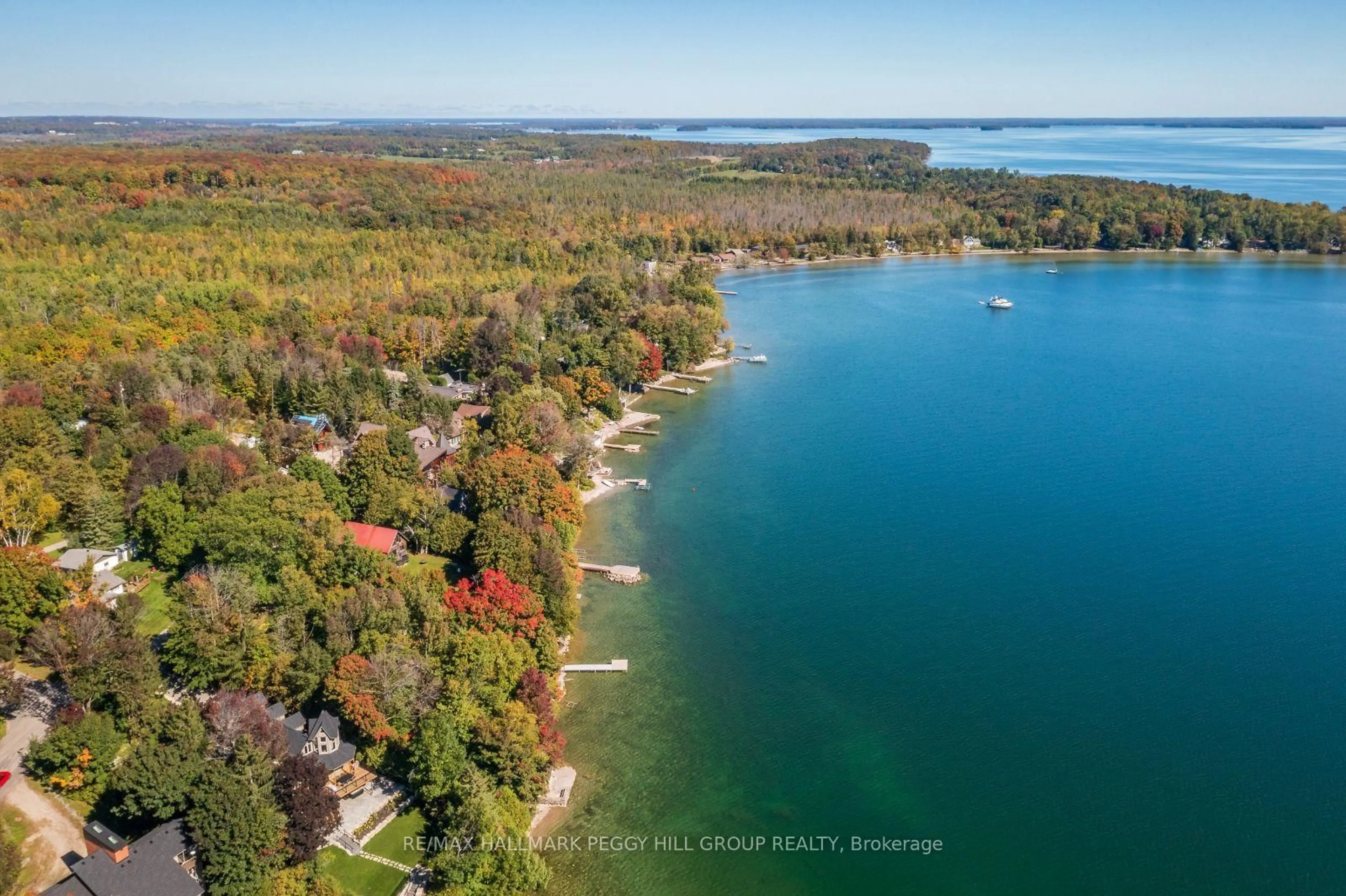 A pic from outside/outdoor area/front of a property/back of a property/a pic from drone, water/lake/river/ocean view for 273 Shoreline Dr, Oro-Medonte Ontario L0L 1T0