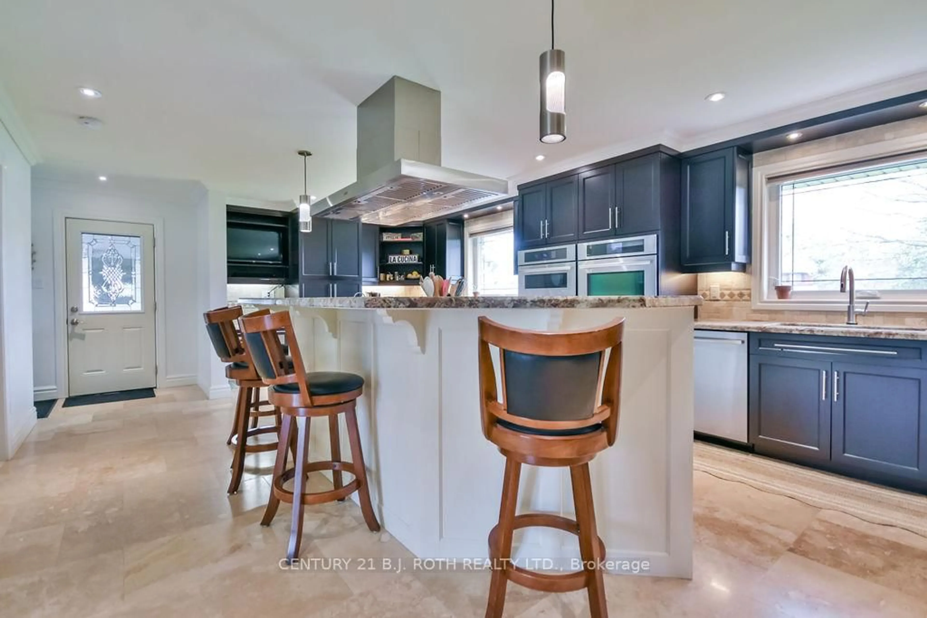 Contemporary kitchen, ceramic/tile floor for 12 Noraline Ave, Springwater Ontario L0L 1X1