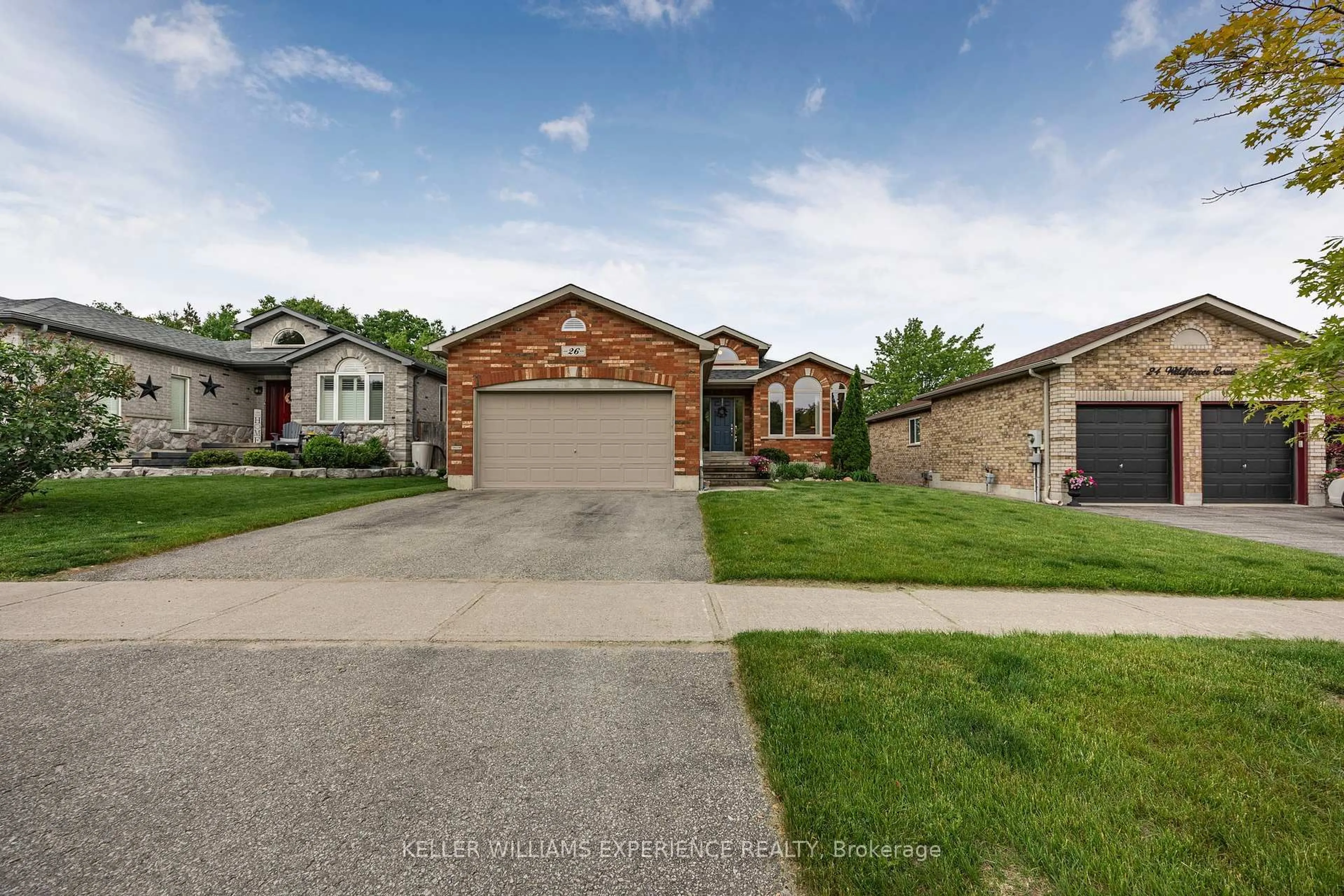 Home with brick exterior material, street for 26 Wildflower Crt, Barrie Ontario L4N 4G3