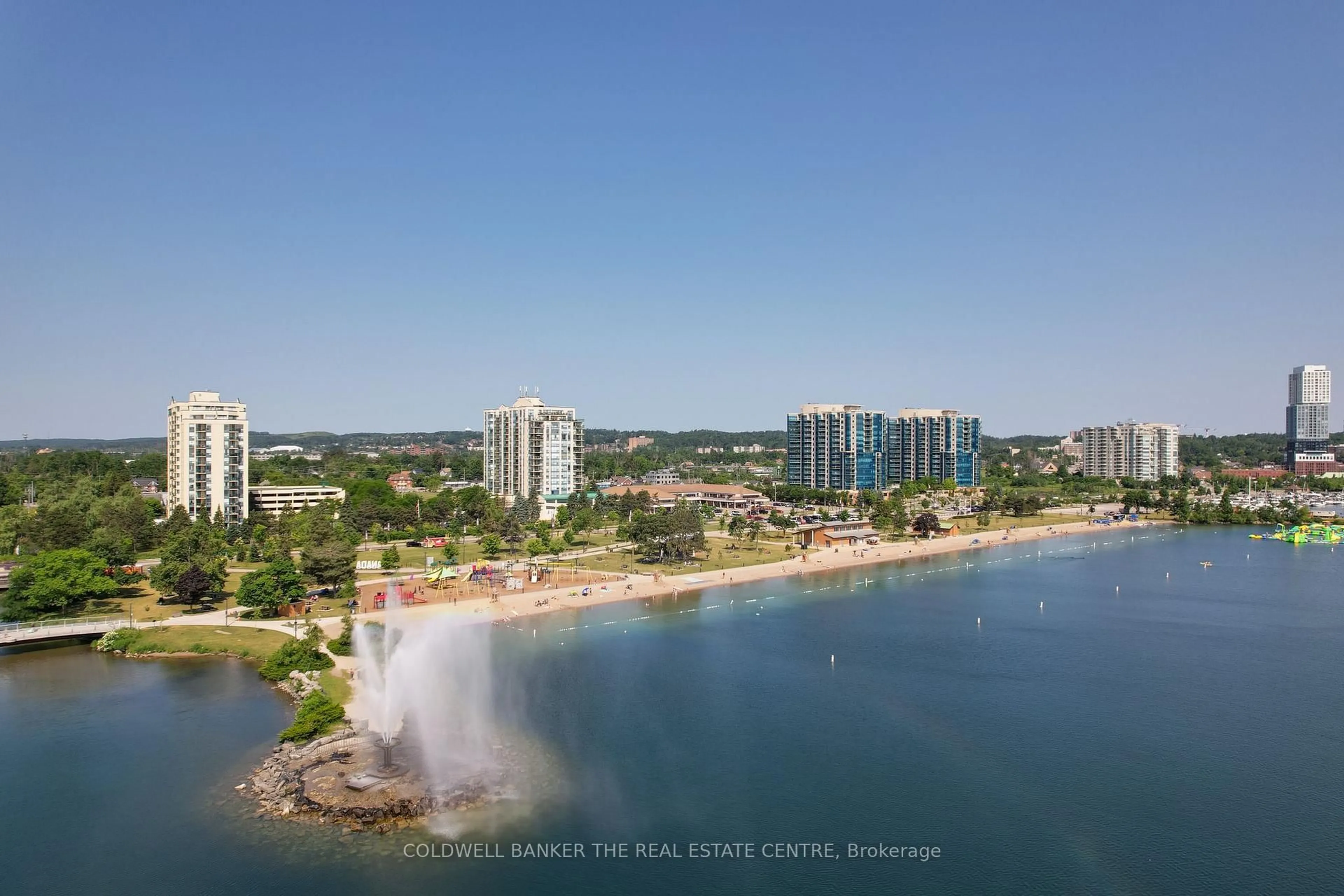 A pic from outside/outdoor area/front of a property/back of a property/a pic from drone, water/lake/river/ocean view for 65 Ellen St #1104, Barrie Ontario L4N 3A5