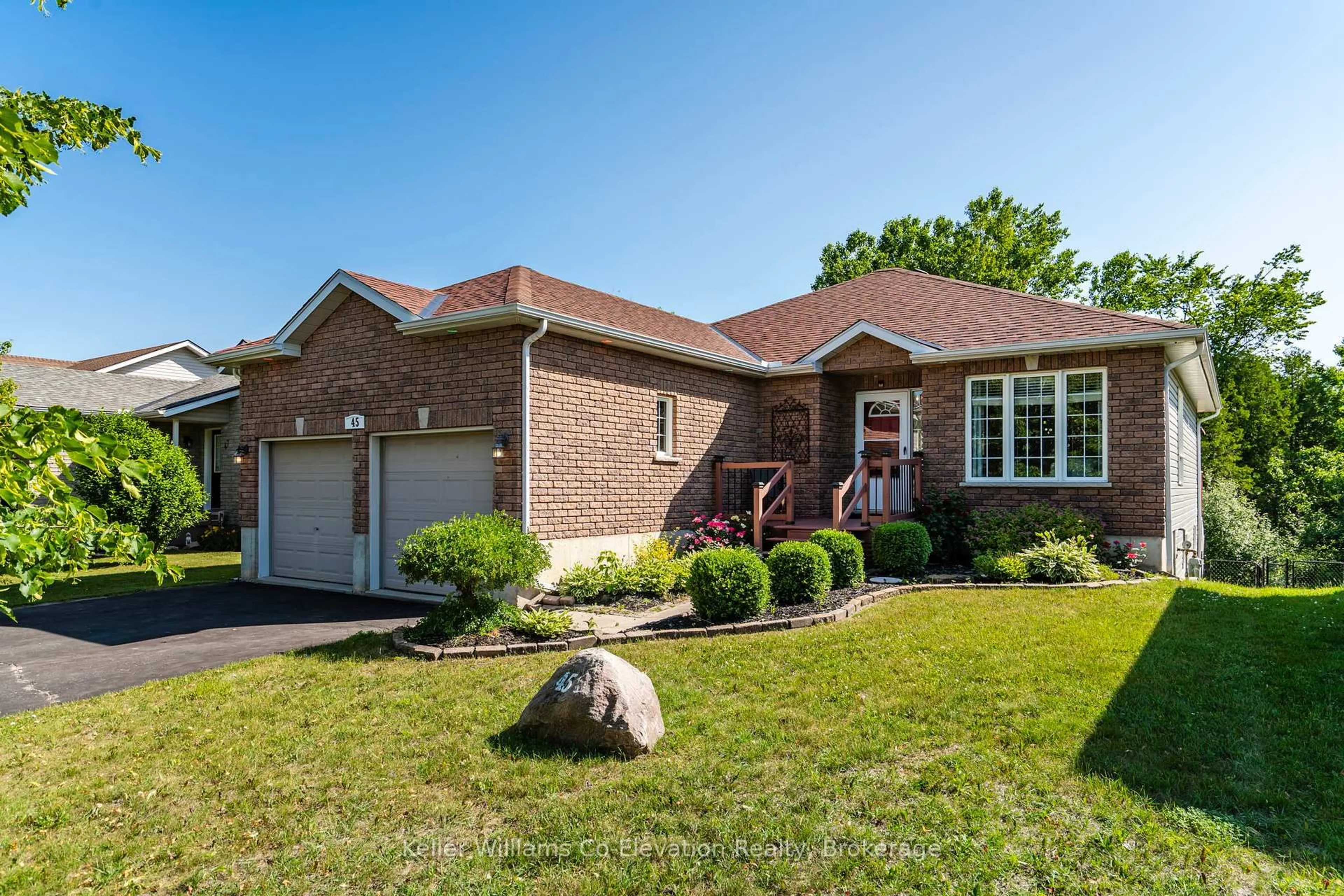 Home with brick exterior material, street for 45 Georgia's Walk, Tay Ontario L0K 2A0