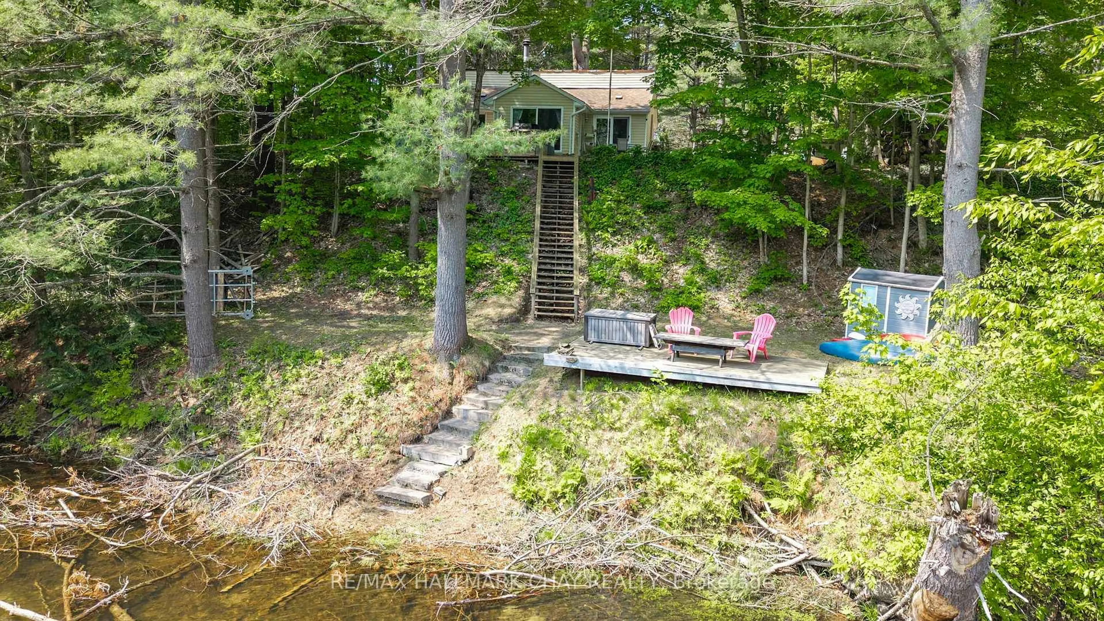 A pic from outside/outdoor area/front of a property/back of a property/a pic from drone, water/lake/river/ocean view for 4310 Canal Rd, Severn Ontario L0K 2B0