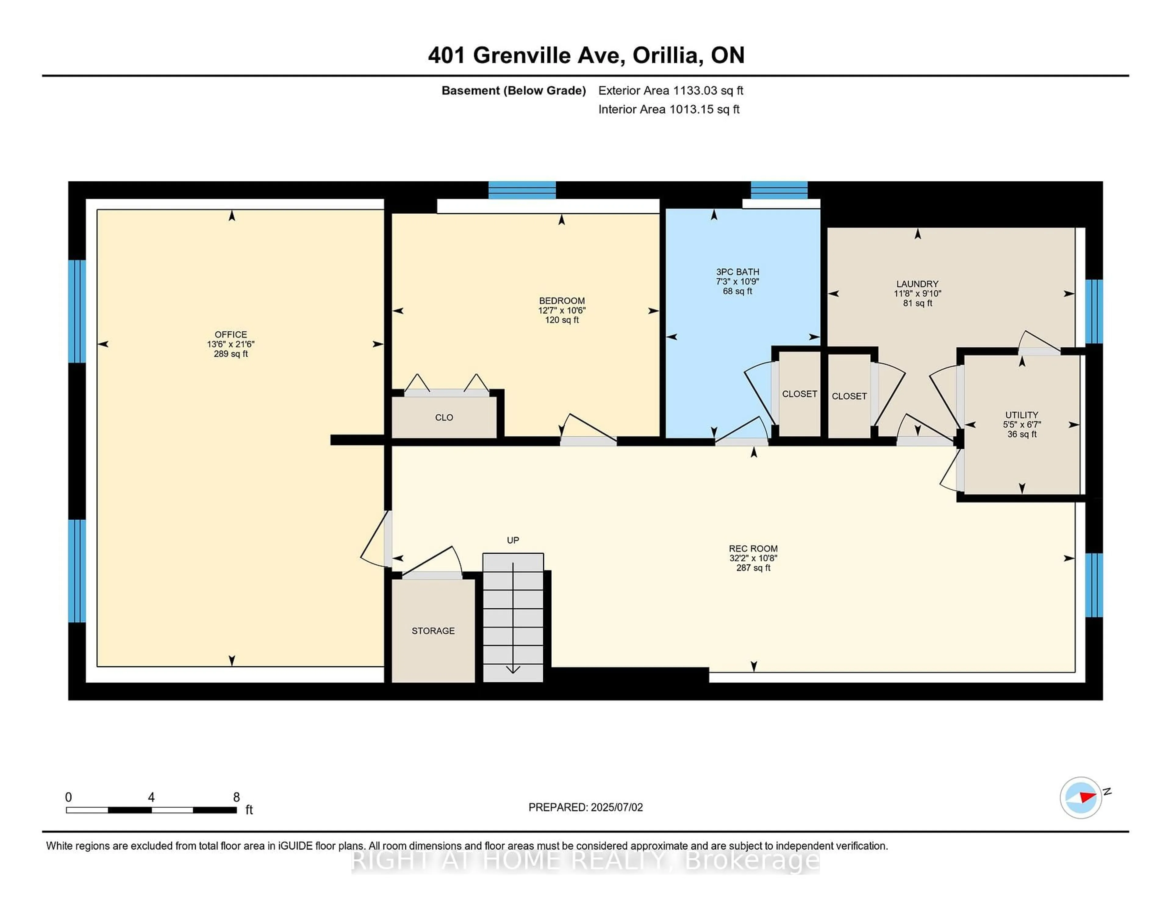 Floor plan for 401 Grenville Ave, Orillia Ontario L3V 8A7