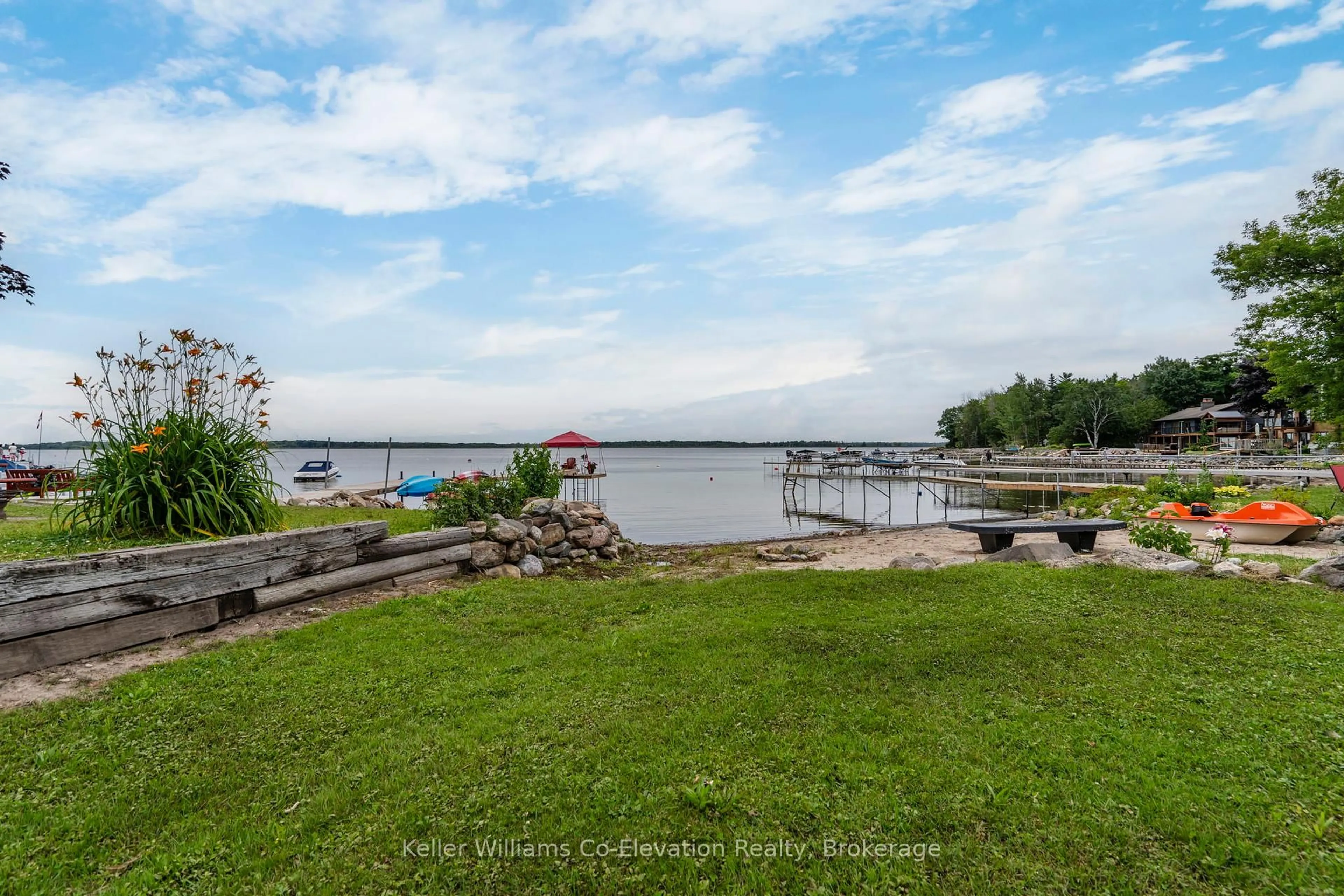 Patio, water/lake/river/ocean view for 220 Robin's Point Rd, Tay Ontario L0K 2A0