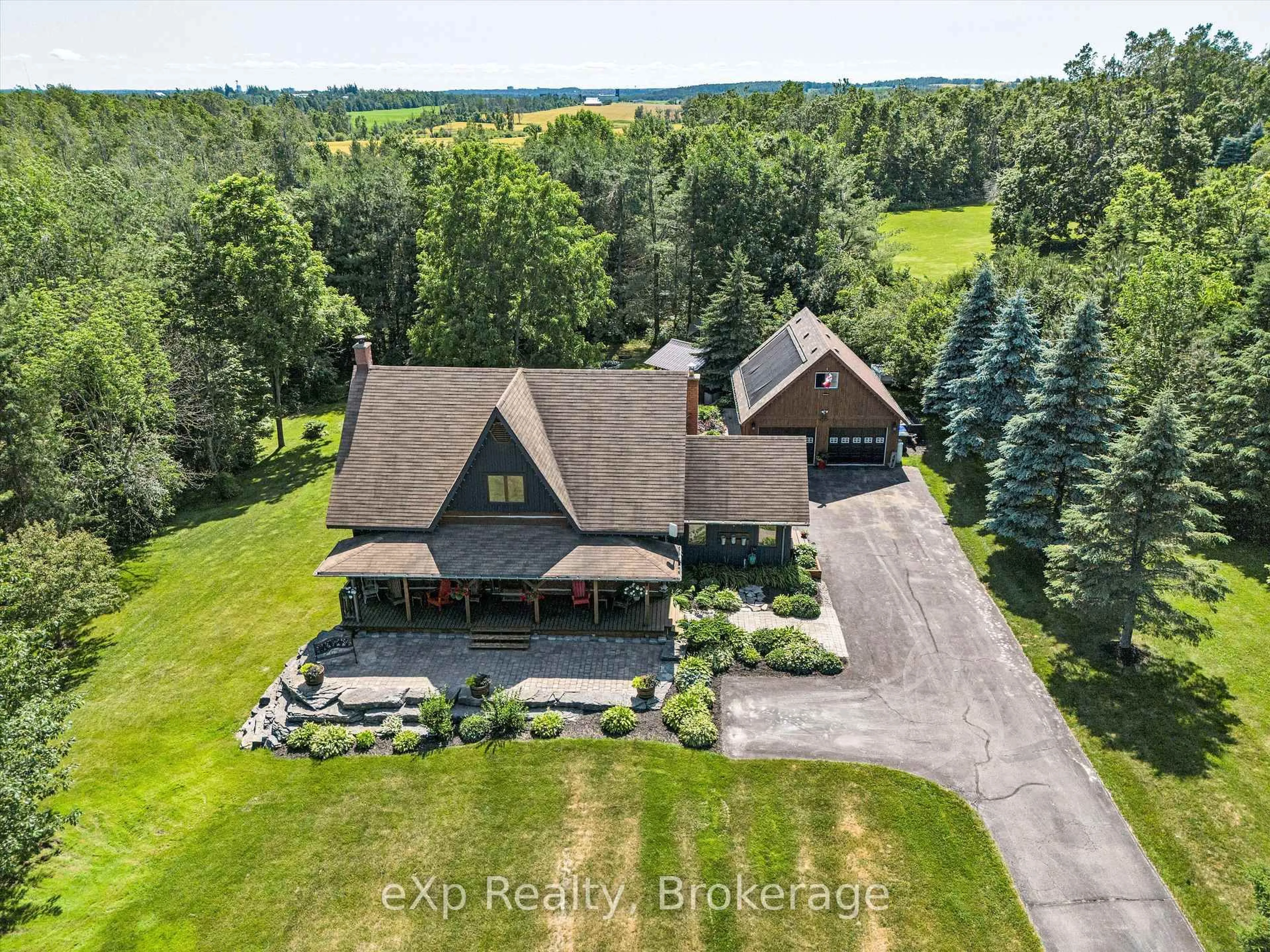 A pic from outside/outdoor area/front of a property/back of a property/a pic from drone, water/lake/river/ocean view for 358 1 Line, Oro-Medonte Ontario L0L 2L0