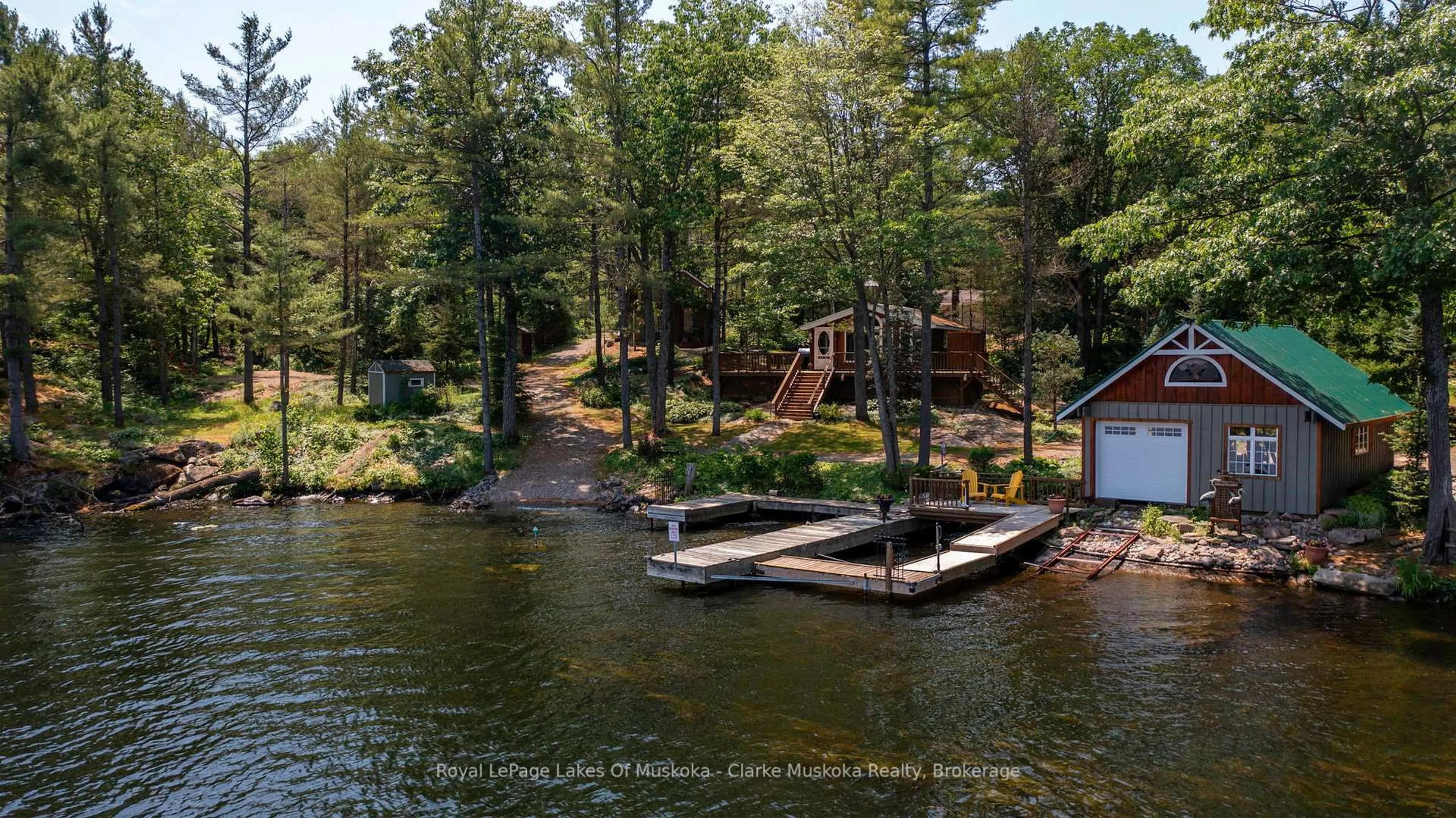 A pic from outside/outdoor area/front of a property/back of a property/a pic from drone, water/lake/river/ocean view for 4376 & 4390 Marr Lane, Severn Ontario P0C 1M0