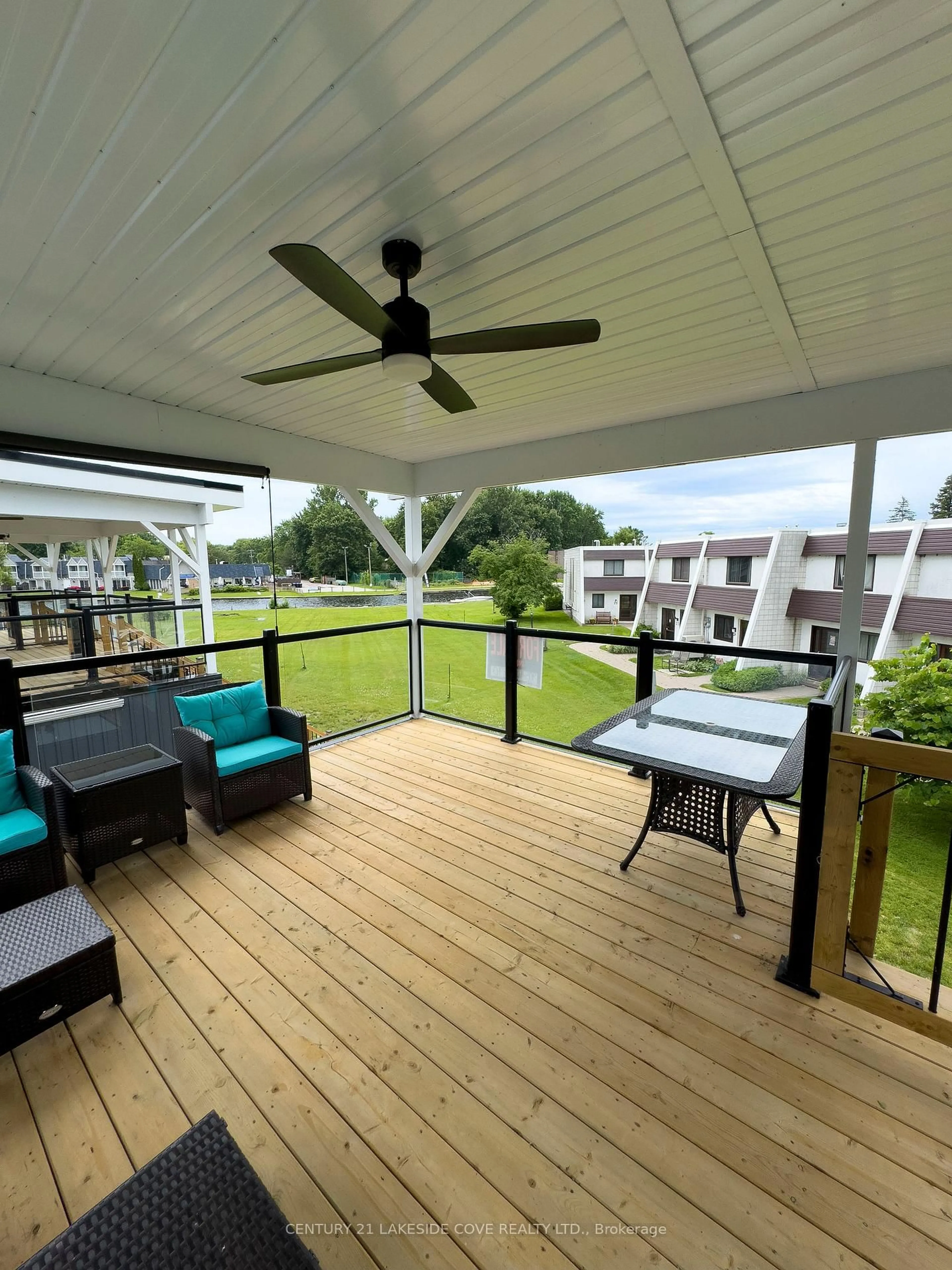 Patio, water/lake/river/ocean view for 3 Paradise Blvd #Unit 2, Ramara Ontario L0K 1B0