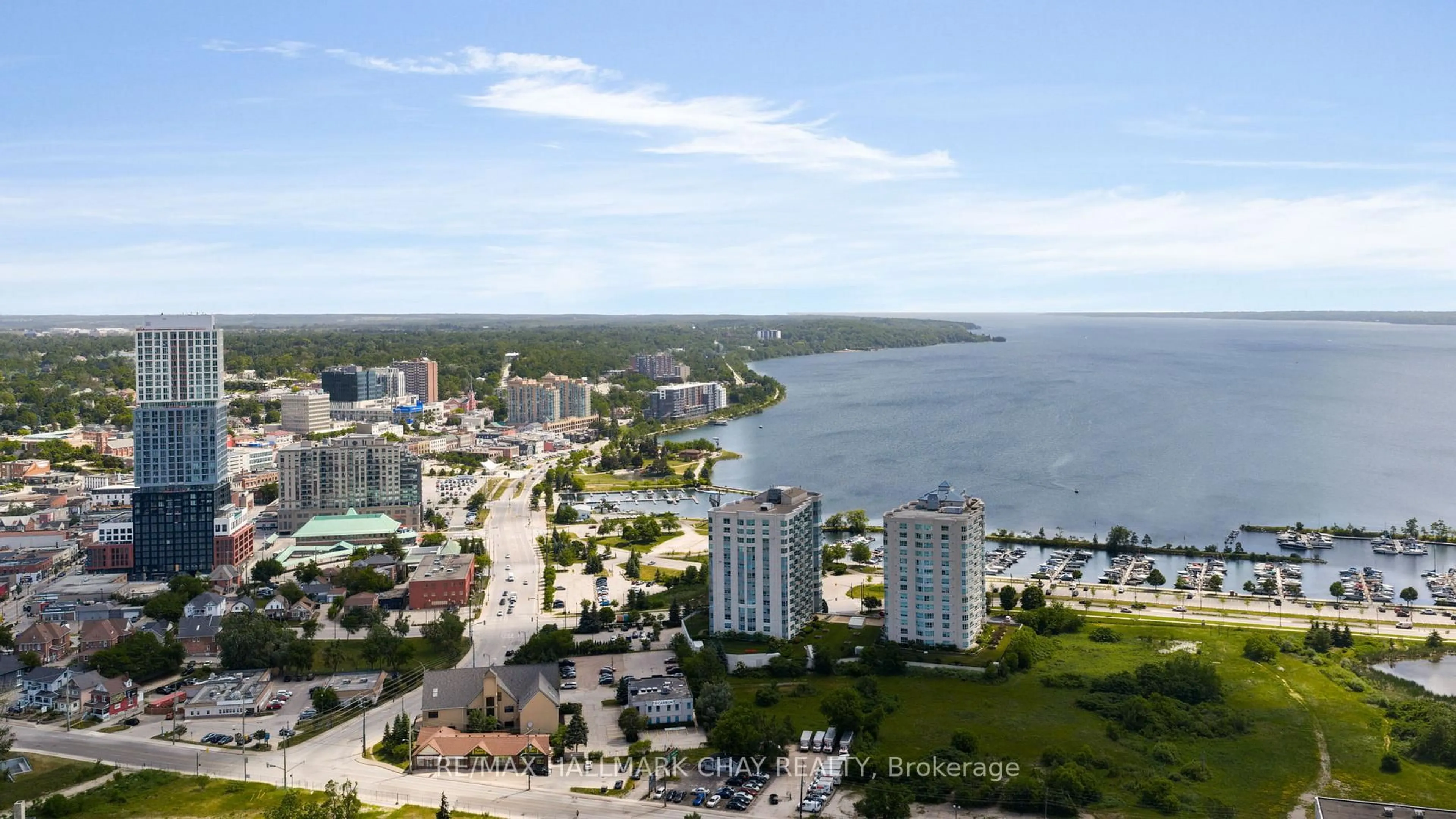 A pic from outside/outdoor area/front of a property/back of a property/a pic from drone, water/lake/river/ocean view for 6 Toronto St #305, Barrie Ontario L4N 9R2