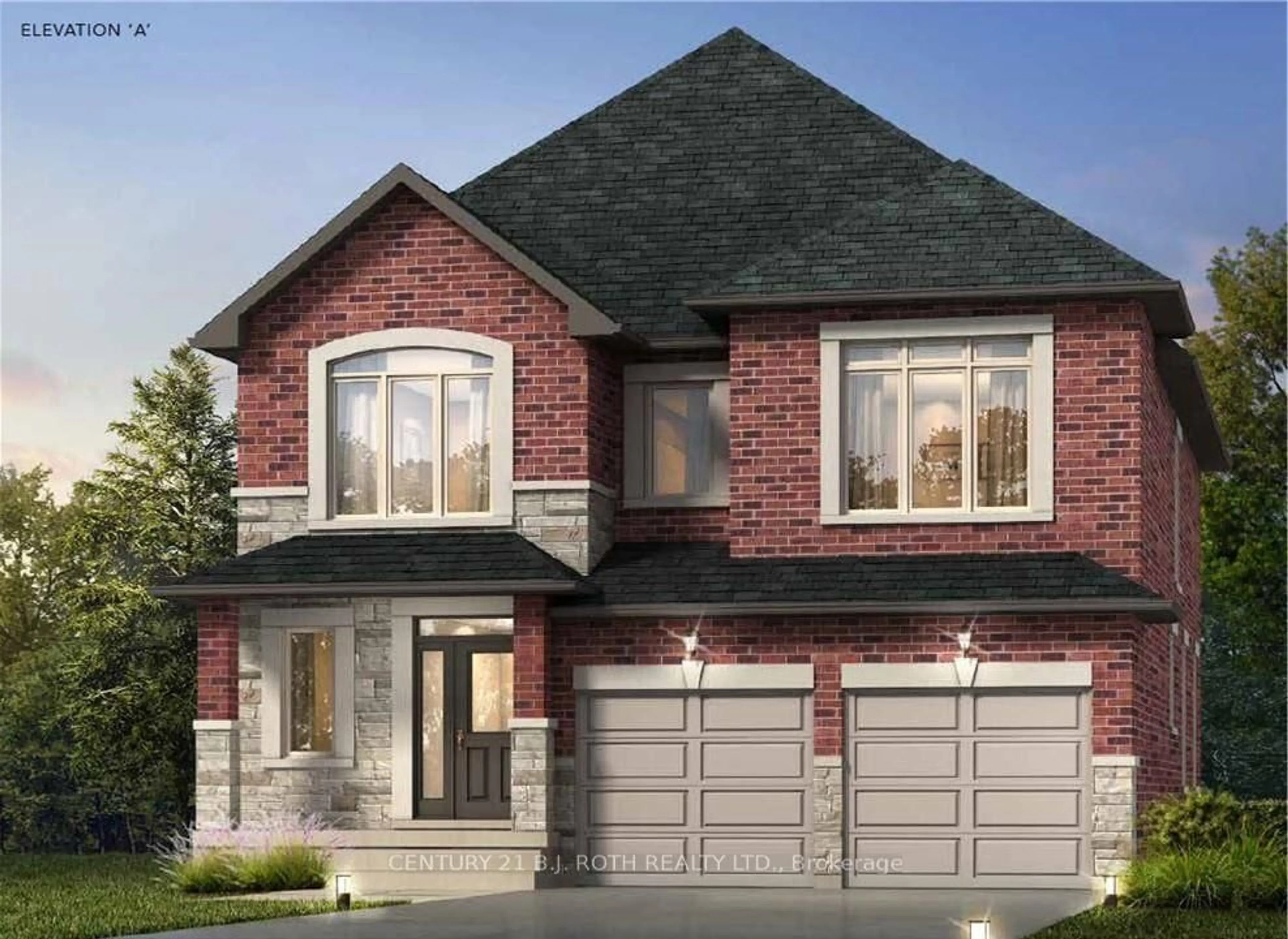 Home with brick exterior material, street for Lot 45 Orion Blvd, Orillia Ontario L3V 6H2