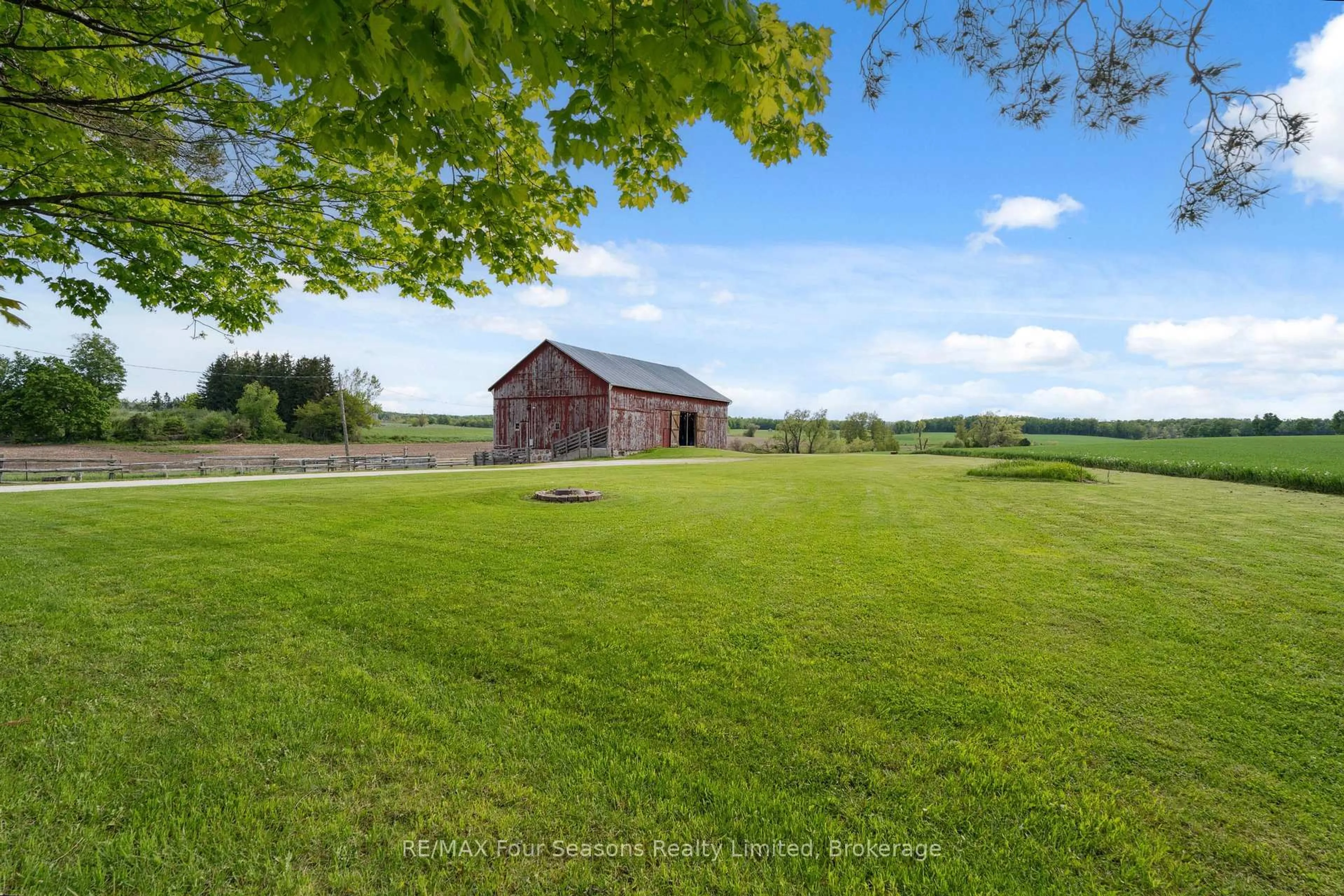A pic from outside/outdoor area/front of a property/back of a property/a pic from drone, water/lake/river/ocean view for 1154 Fairgrounds Rd, Clearview Ontario L0M 1S0