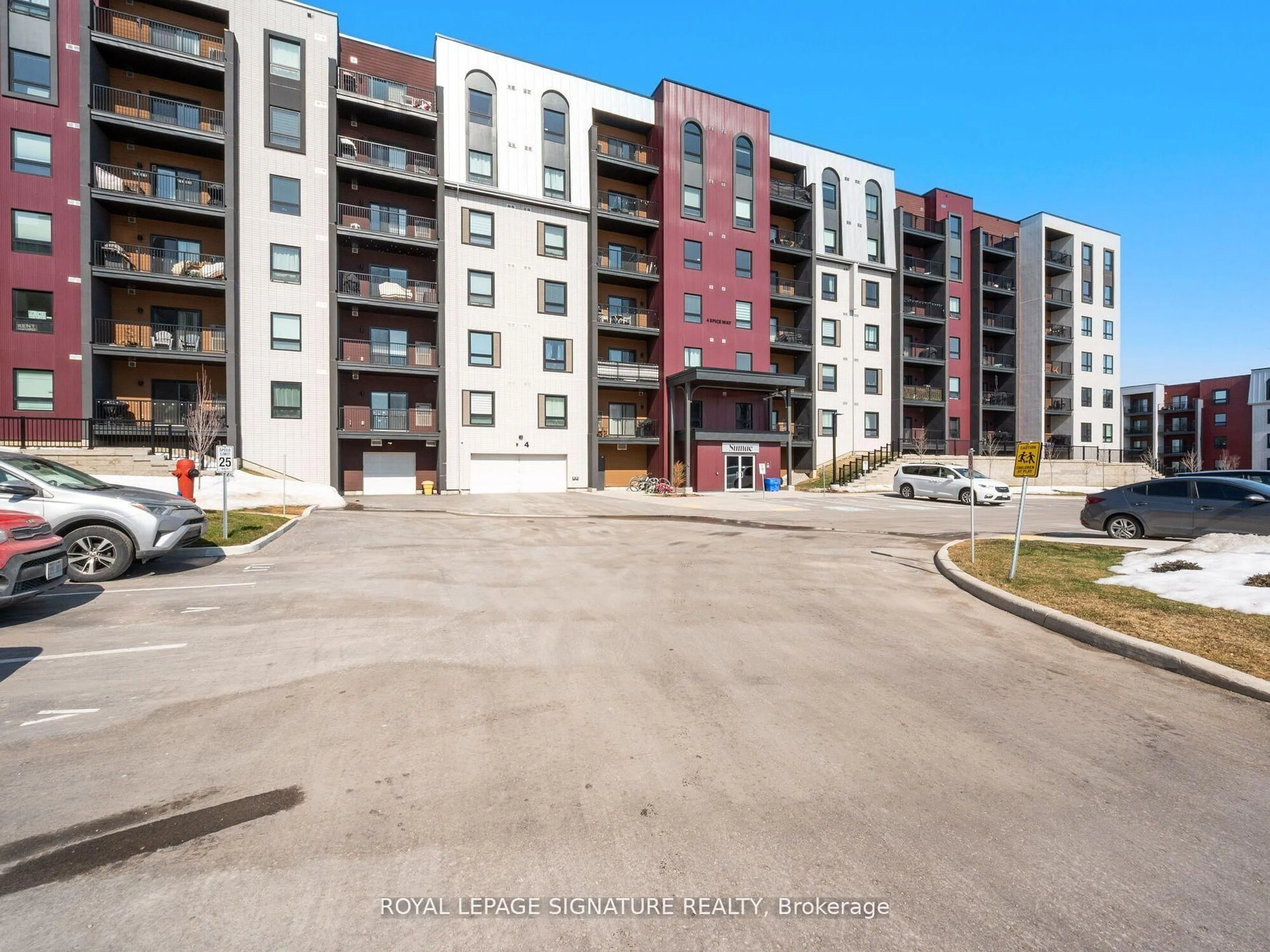 A pic from outside/outdoor area/front of a property/back of a property/a pic from drone, street for 4 Spice Way #212, Barrie Ontario L9J 0M2