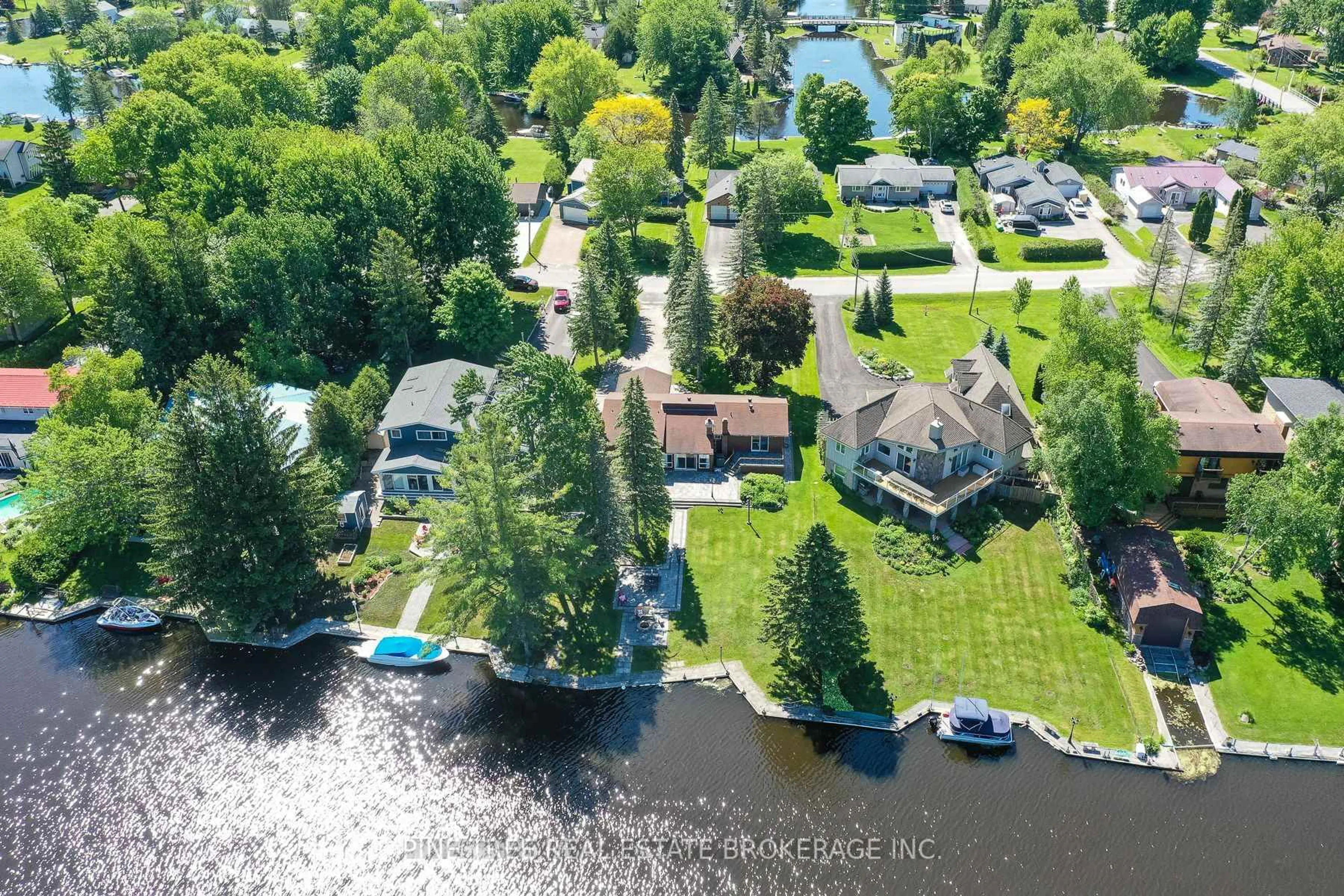 A pic from outside/outdoor area/front of a property/back of a property/a pic from drone, water/lake/river/ocean view for 35 Old Indian Tr, Ramara Ontario L0K 1B0