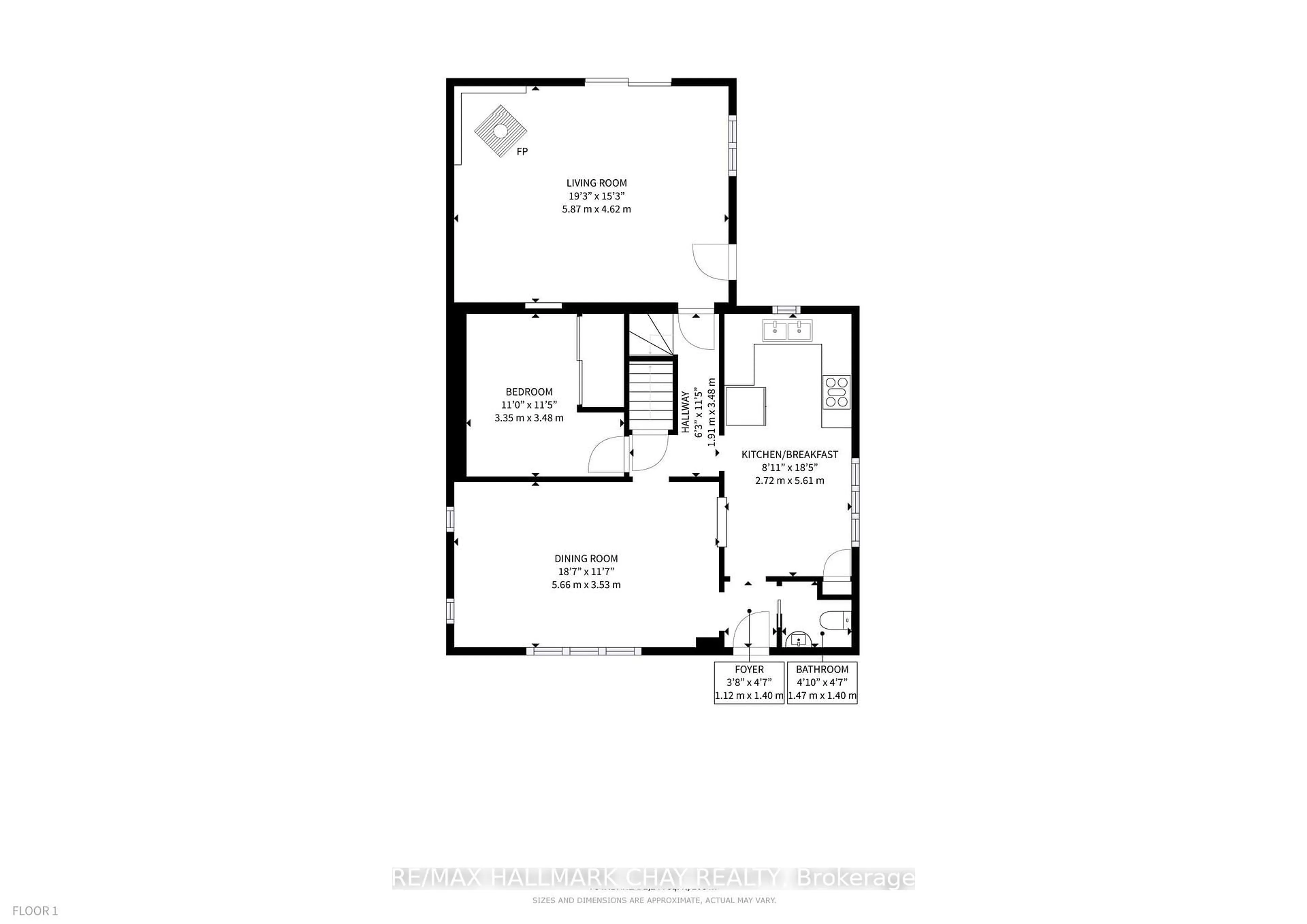 Floor plan for 40 Wellington St, Barrie Ontario L4M 2C2