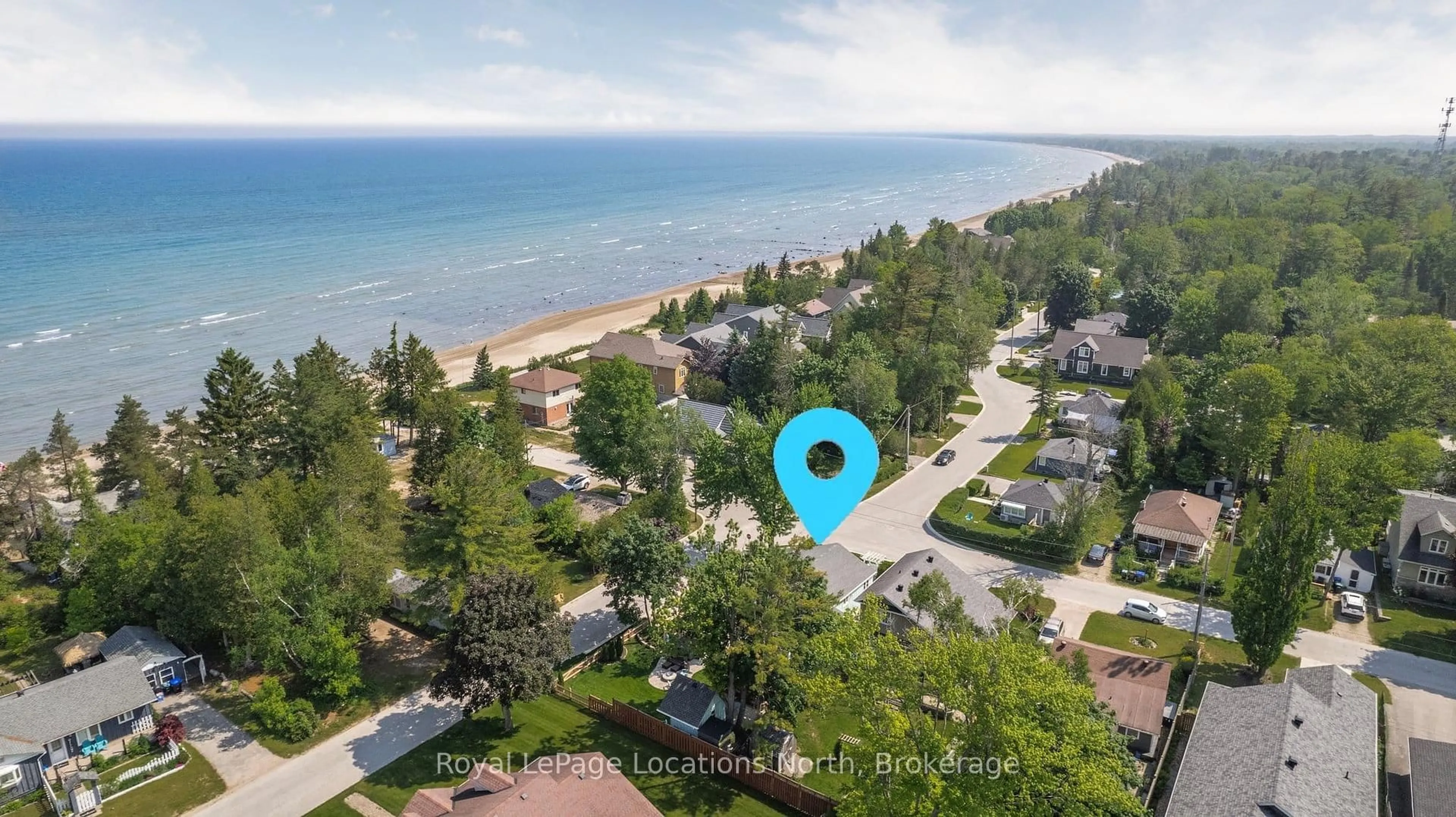 A pic from outside/outdoor area/front of a property/back of a property/a pic from drone, water/lake/river/ocean view for 1849 Shore Lane, Wasaga Beach Ontario L9Z 1V2