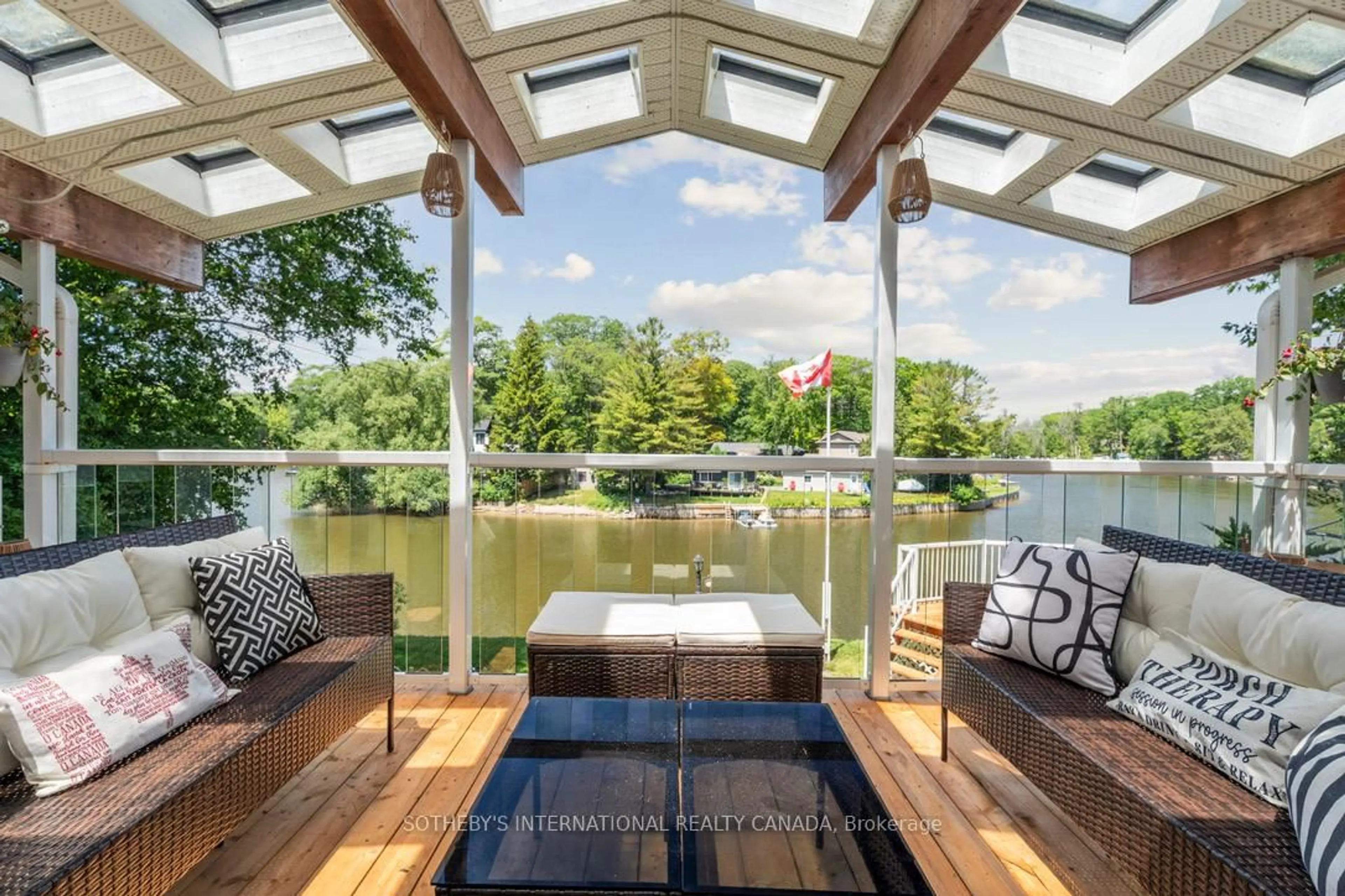Patio, water/lake/river/ocean view for 400 Oxbow Park Dr, Wasaga Beach Ontario L9Z 2T9