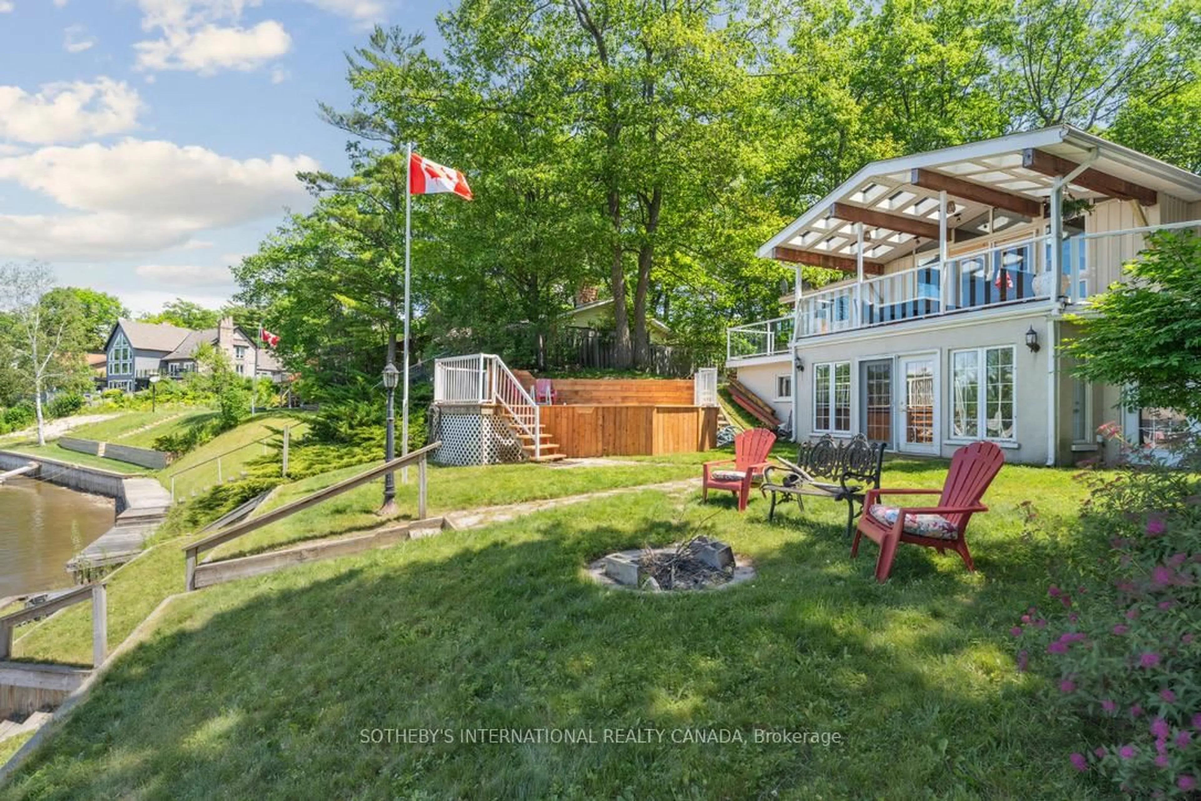 Patio, water/lake/river/ocean view for 400 Oxbow Park Dr, Wasaga Beach Ontario L9Z 2T9