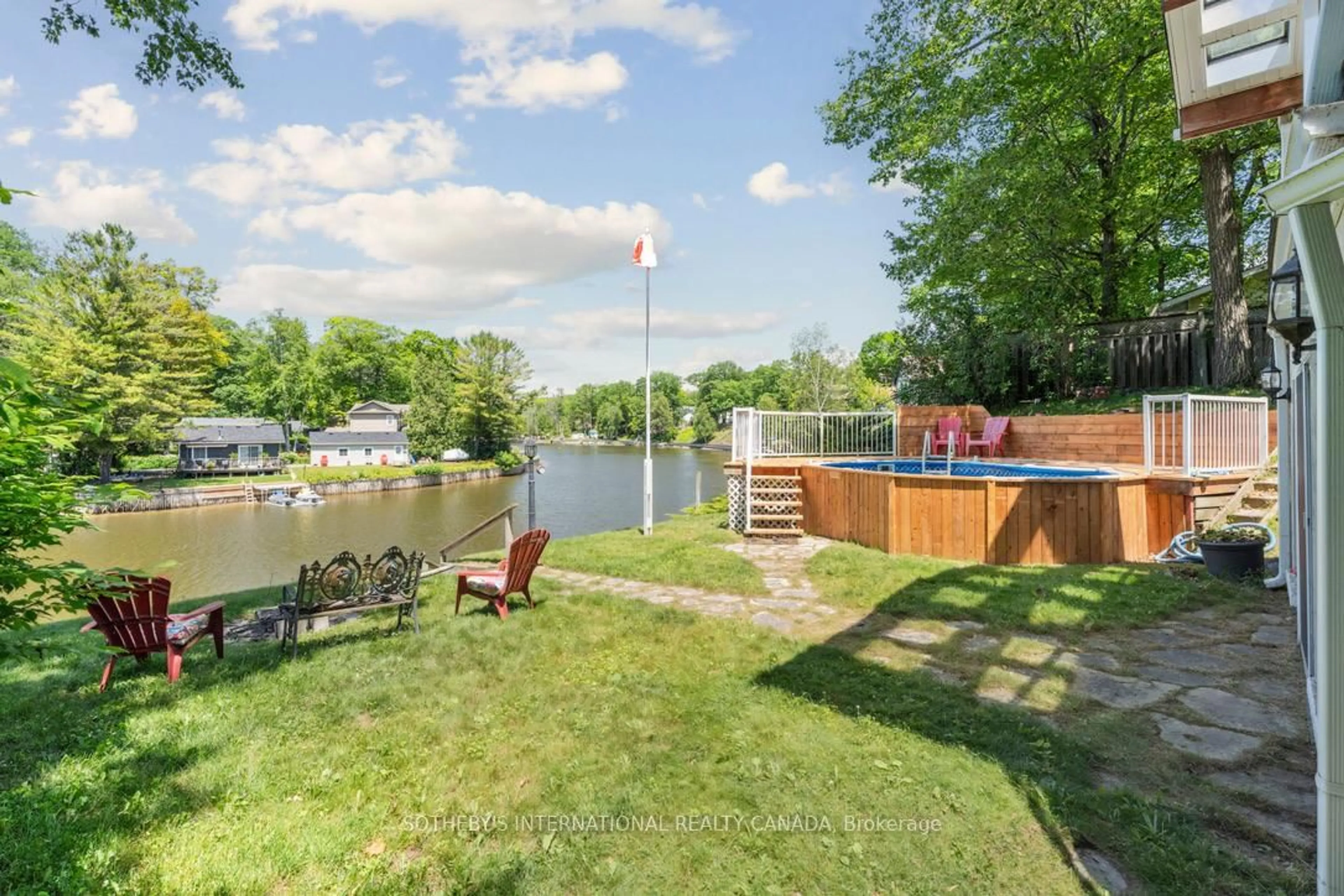Patio, water/lake/river/ocean view for 400 Oxbow Park Dr, Wasaga Beach Ontario L9Z 2T9