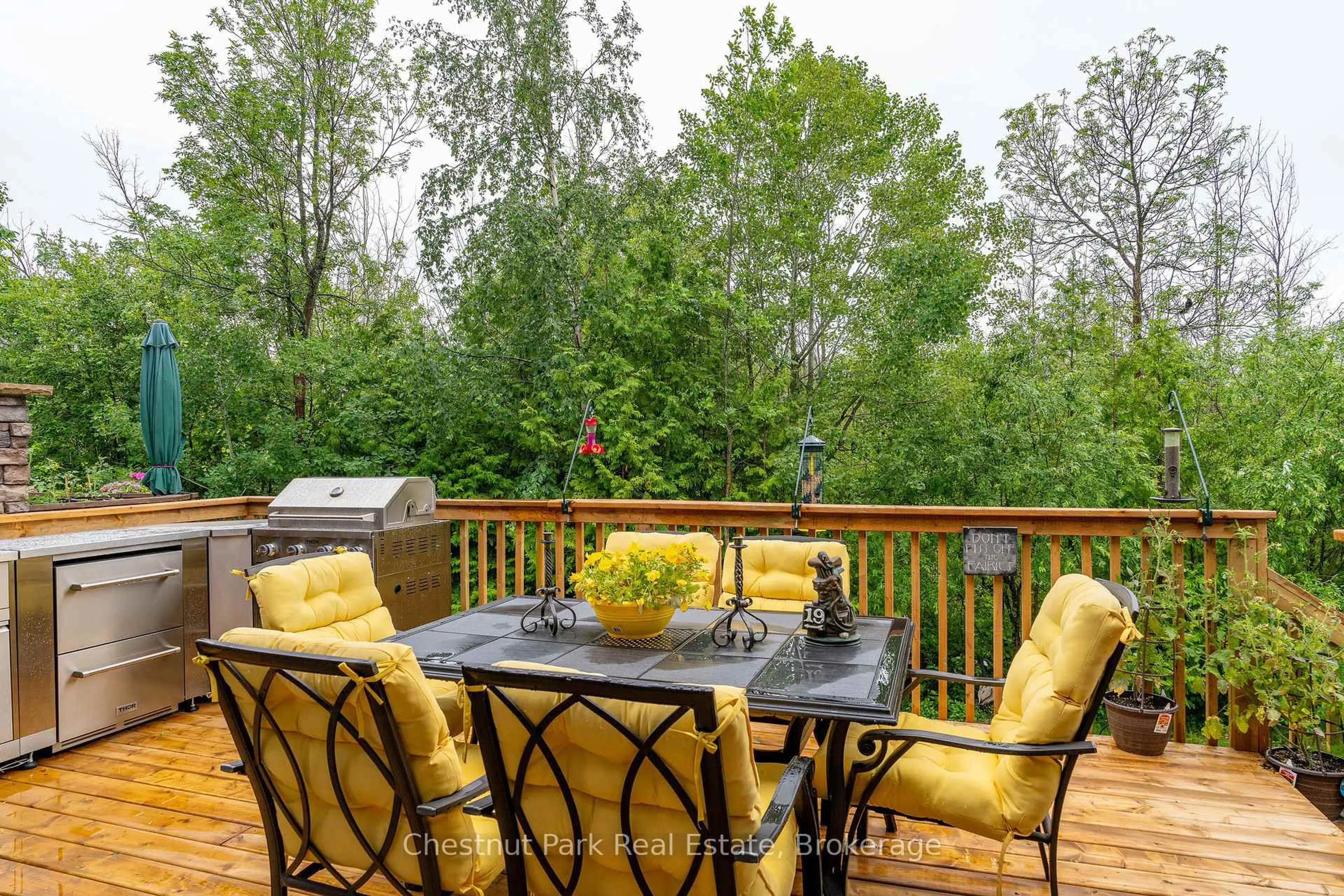 Patio, forest/trees view for 12 Jeffreys Way, Collingwood Ontario L9Y 0J4