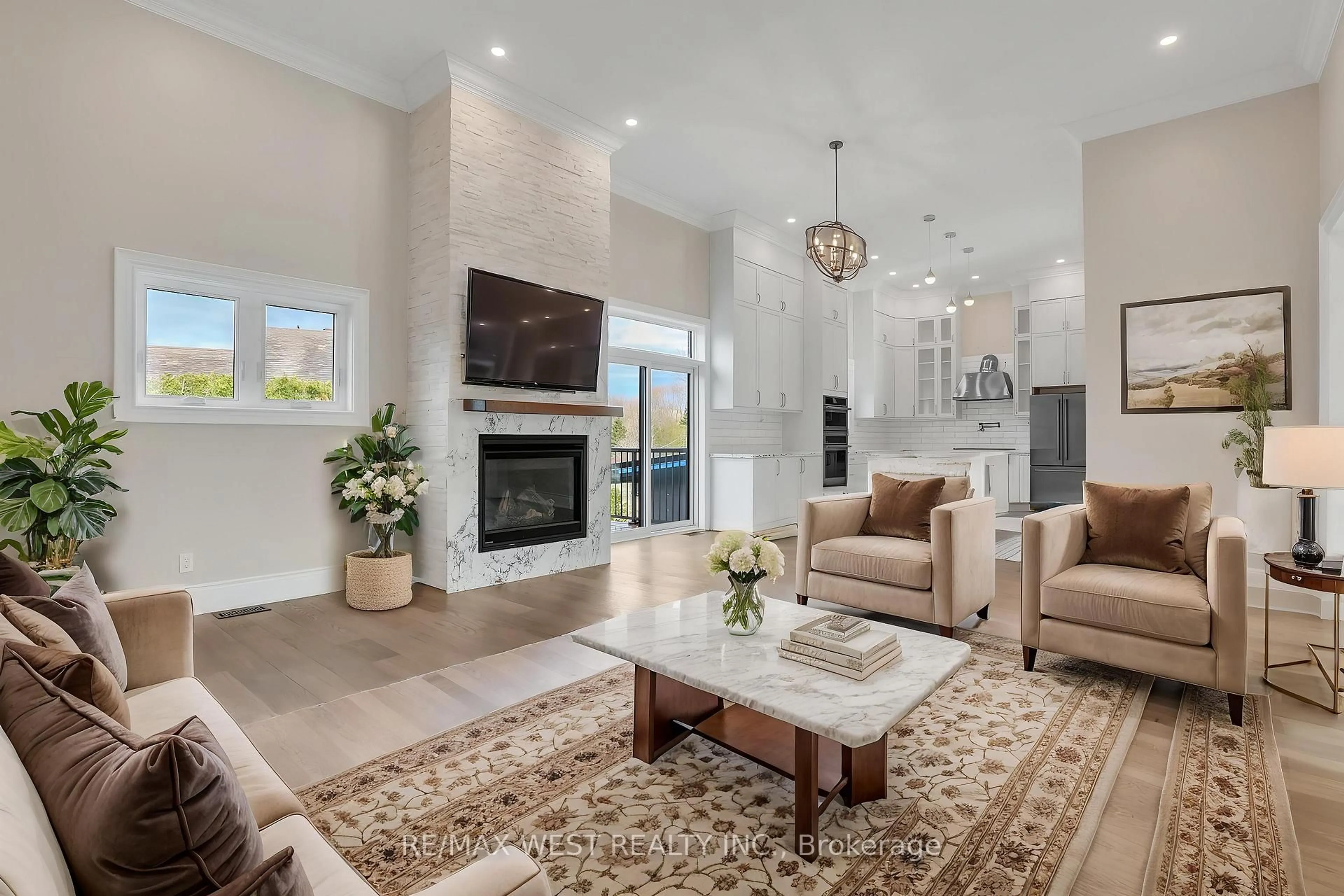 Living room with furniture, ceramic/tile floor for 132 Fox St, Penetanguishene Ontario L9M 1E7
