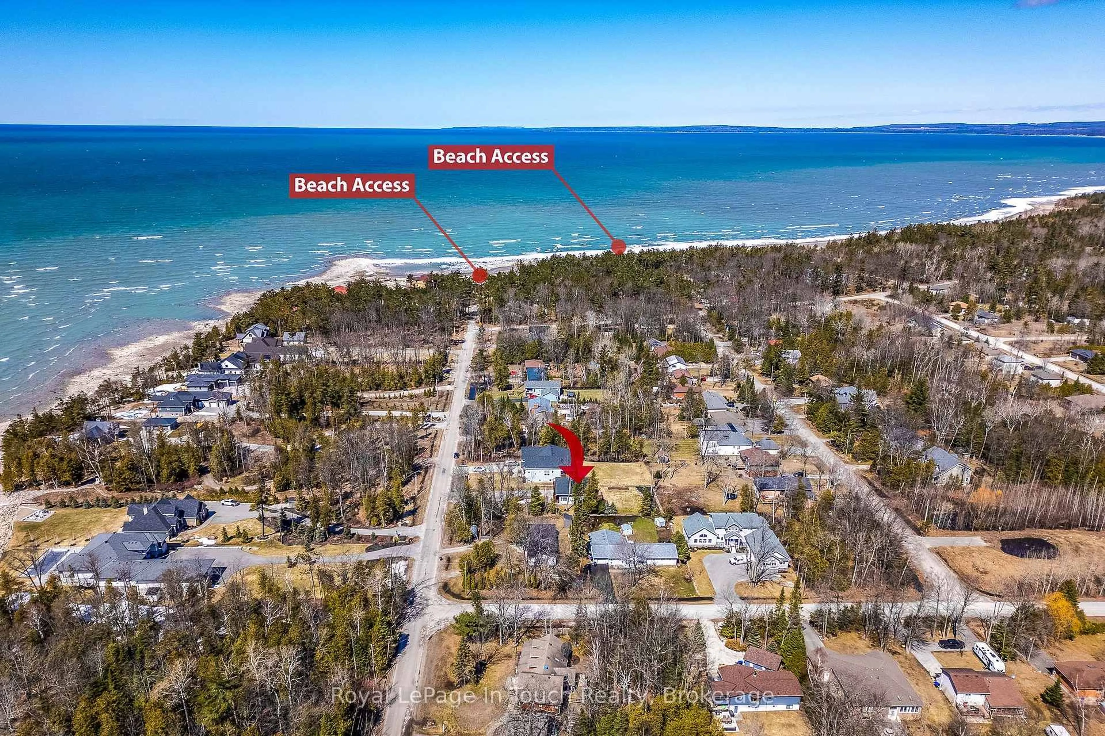 A pic from outside/outdoor area/front of a property/back of a property/a pic from drone, water/lake/river/ocean view for 1751 Tiny Beaches Rd, Tiny Ontario L0L 1P0