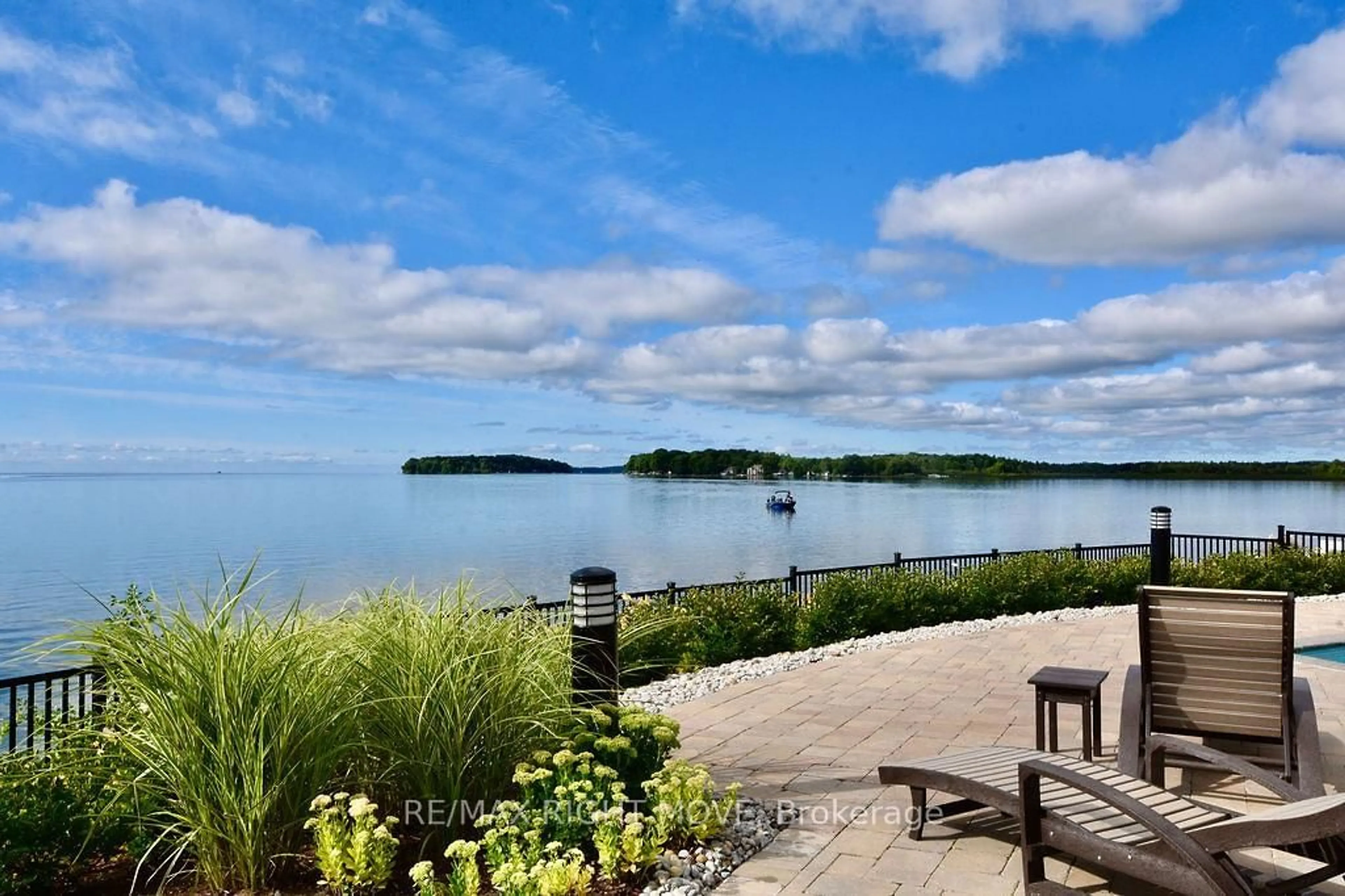 Patio, water/lake/river/ocean view for 80 Orchard Point Rd #501, Orillia Ontario L3V 1C6