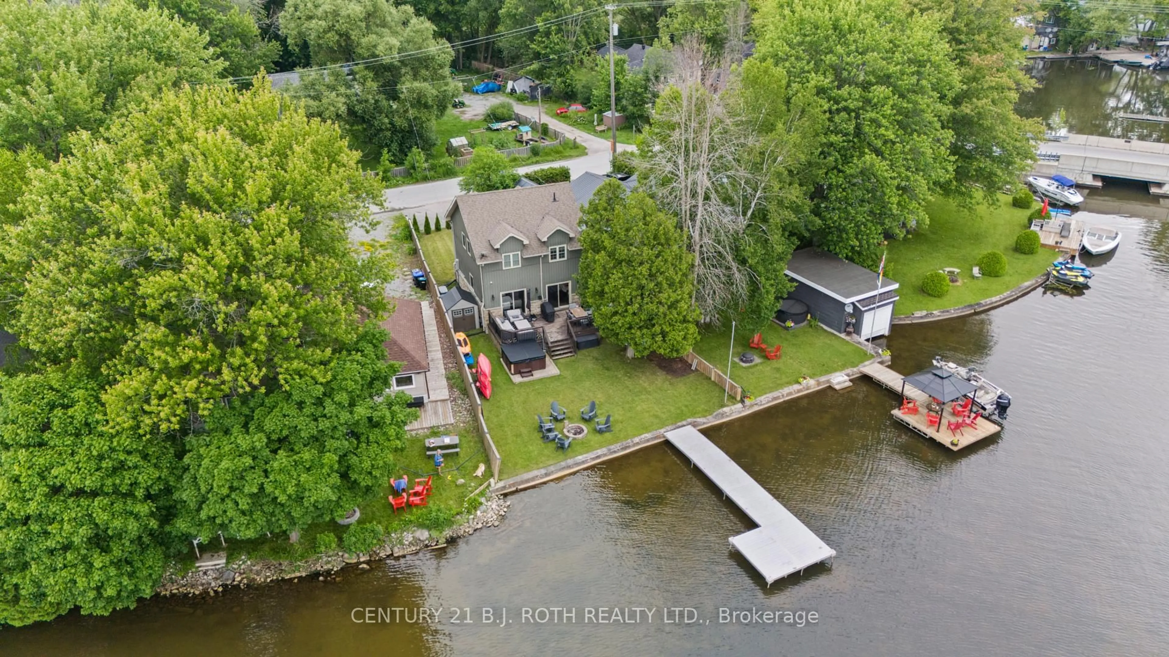 A pic from outside/outdoor area/front of a property/back of a property/a pic from drone, water/lake/river/ocean view for 1114 Ramara  47 Rd, Ramara Ontario L0K 1B0