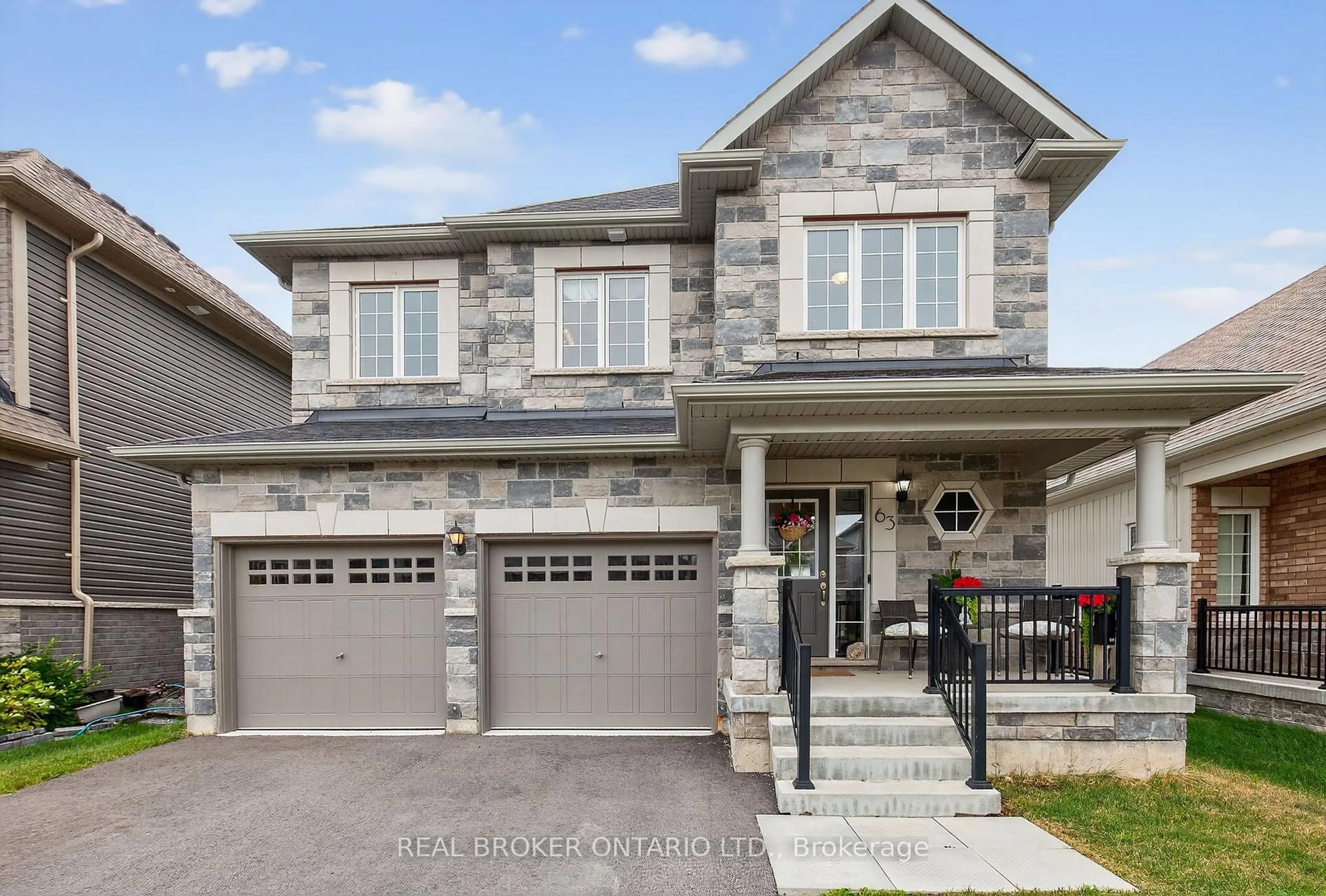 Home with brick exterior material, street for 63 Atlantis Dr, Orillia Ontario L3V 8L4