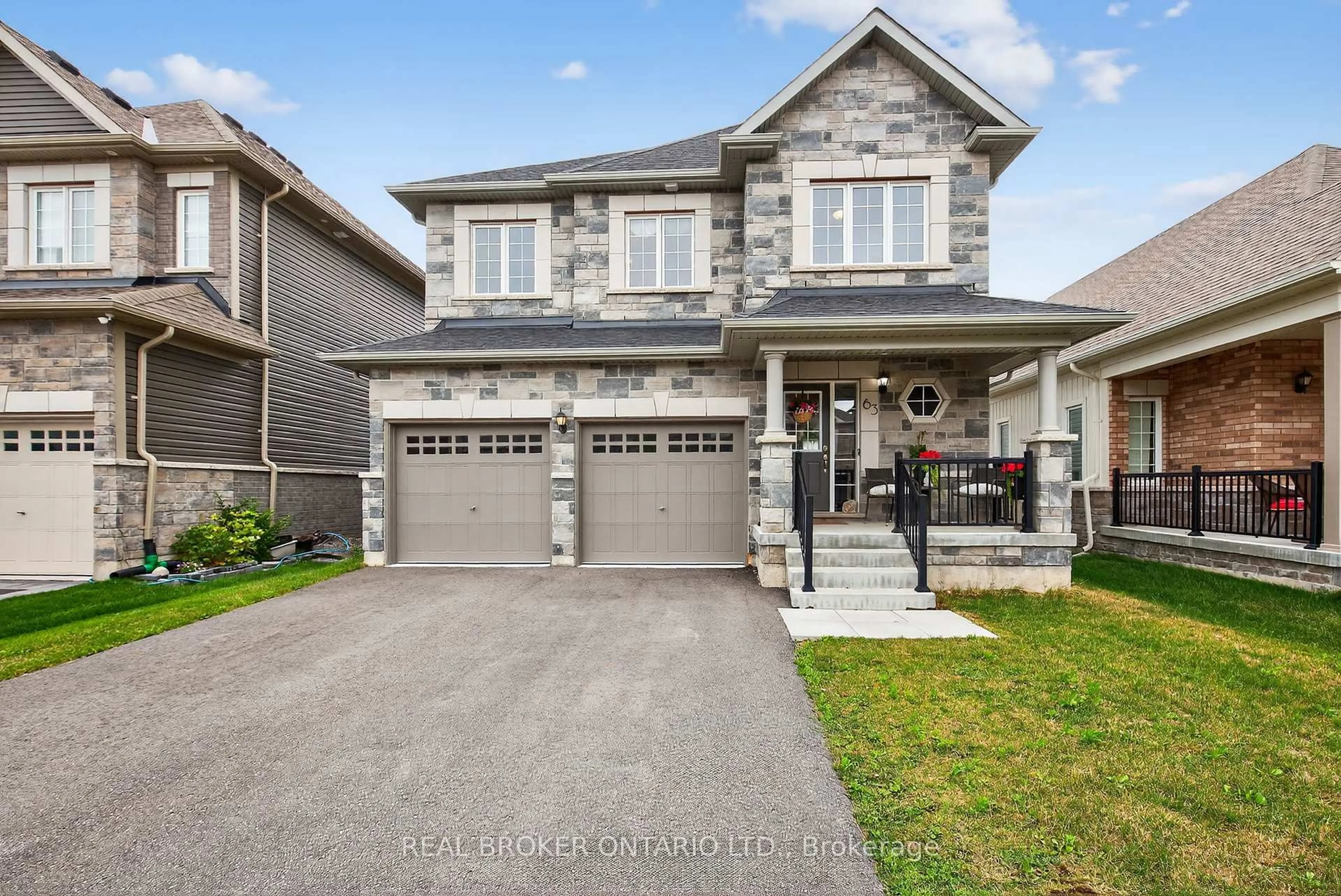 Home with brick exterior material, street for 63 Atlantis Dr, Orillia Ontario L3V 8L4