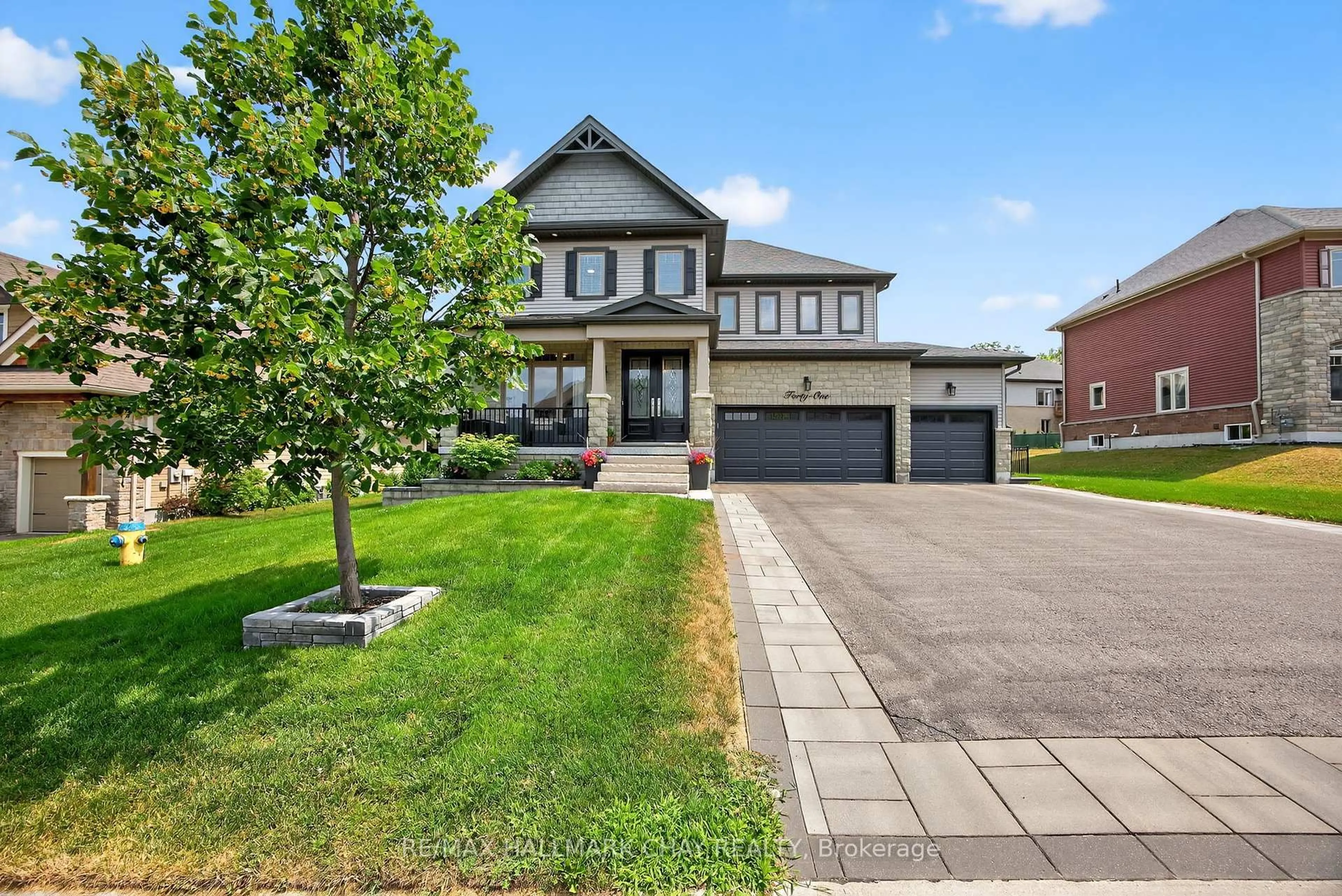 Home with brick exterior material, street for 41 Landscape Dr, Oro-Medonte Ontario L0L 2L0