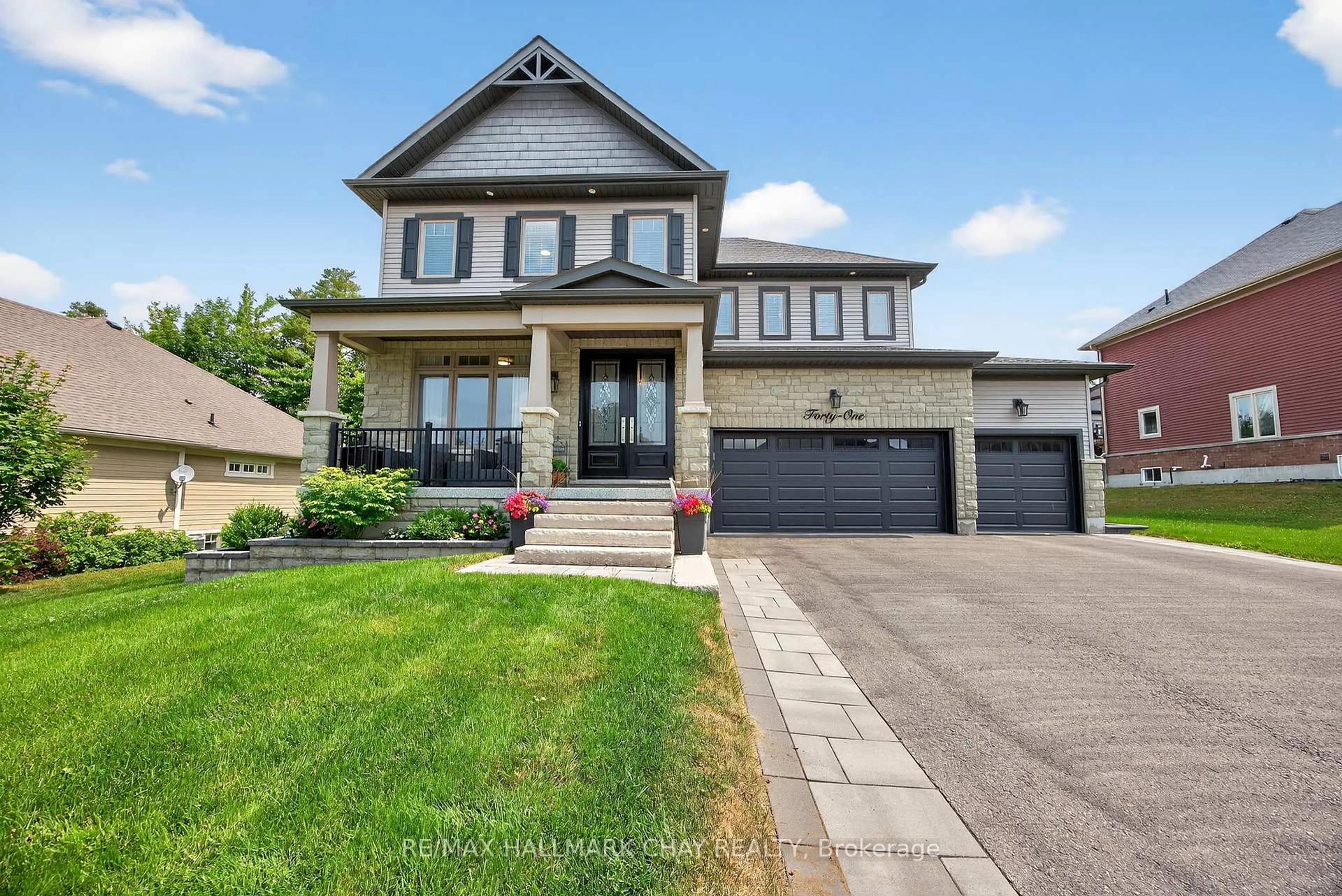 Home with brick exterior material, street for 41 Landscape Dr, Oro-Medonte Ontario L0L 2L0