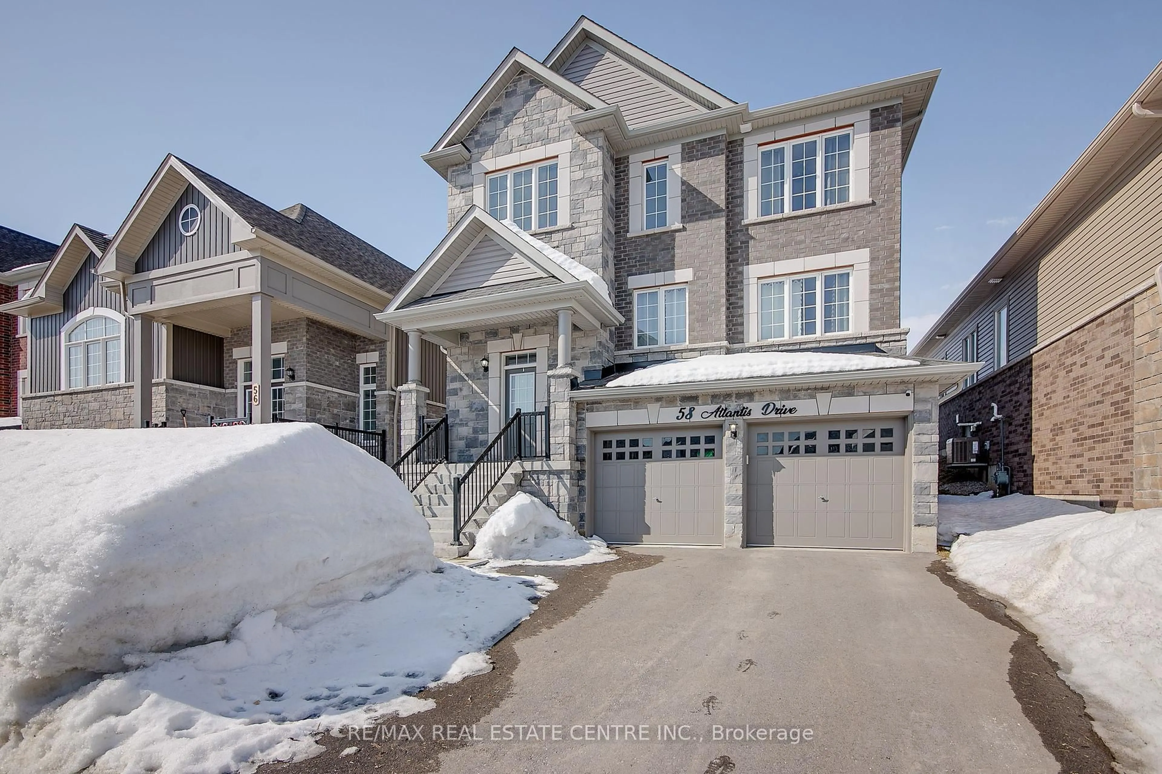 A pic from outside/outdoor area/front of a property/back of a property/a pic from drone, street for 58 Atlantis Dr, Orillia Ontario L3V 8L4
